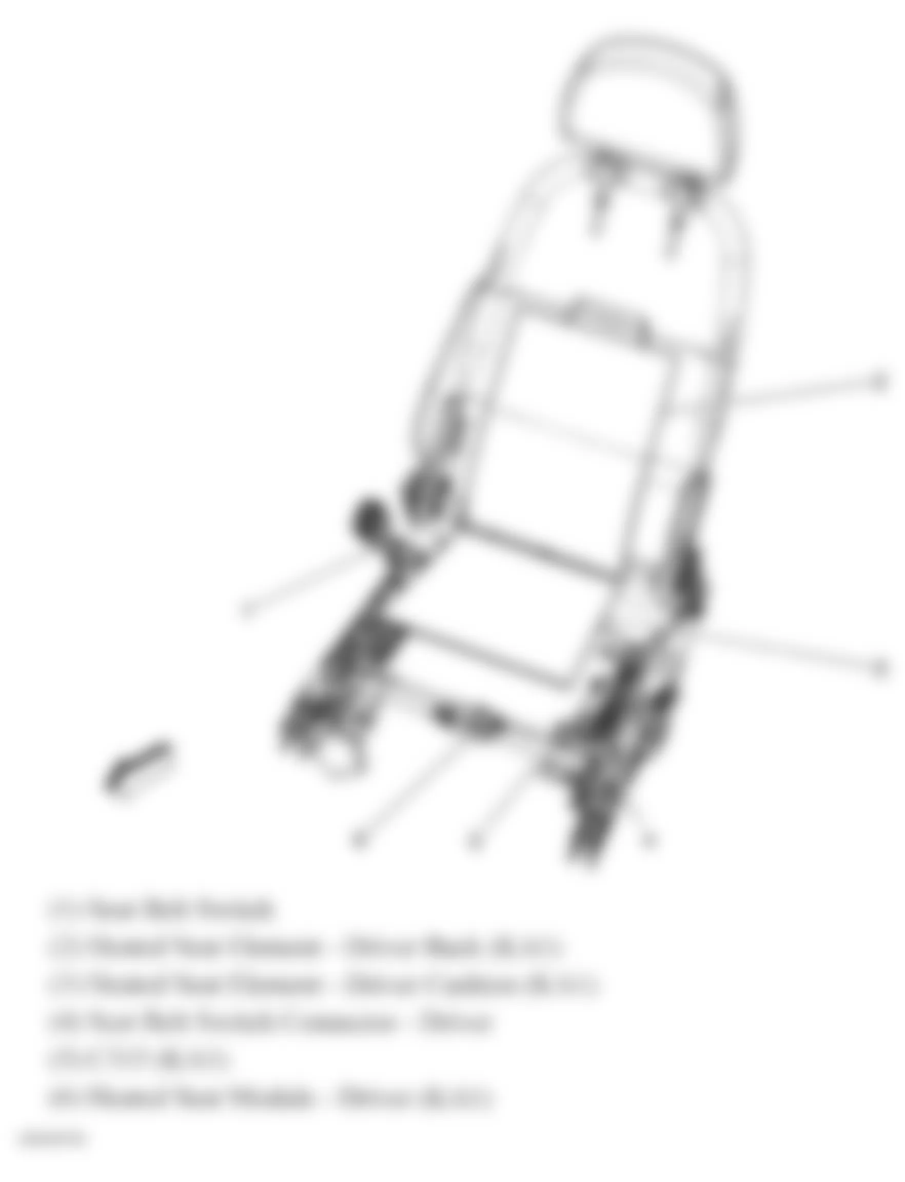 Chevrolet Cobalt SS 2007 - Component Locations -  Driver Seat (Belt & Heater Components)