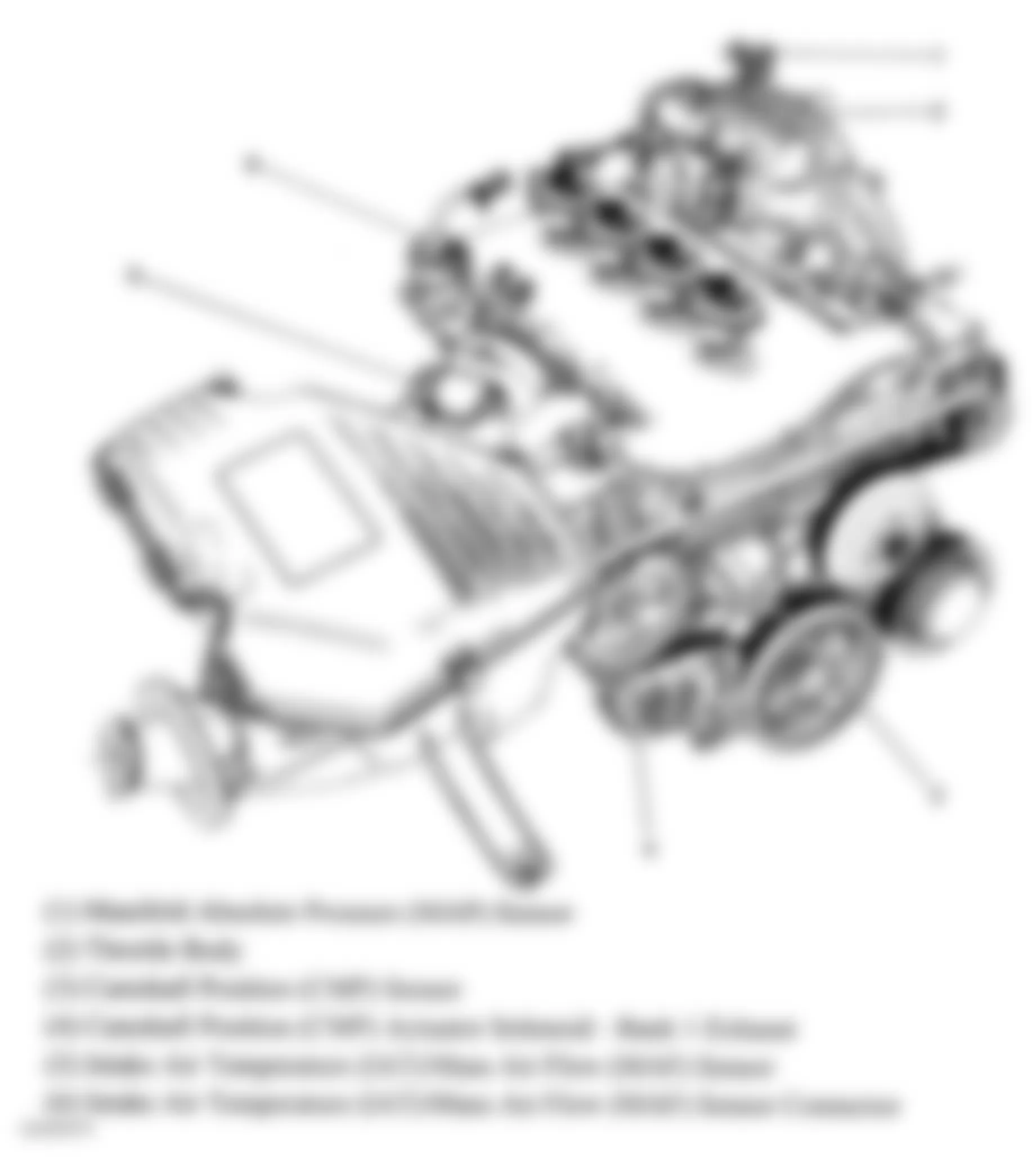 Chevrolet Colorado 2007 - Component Locations -  Top/Front View Of Engine (2.9L)