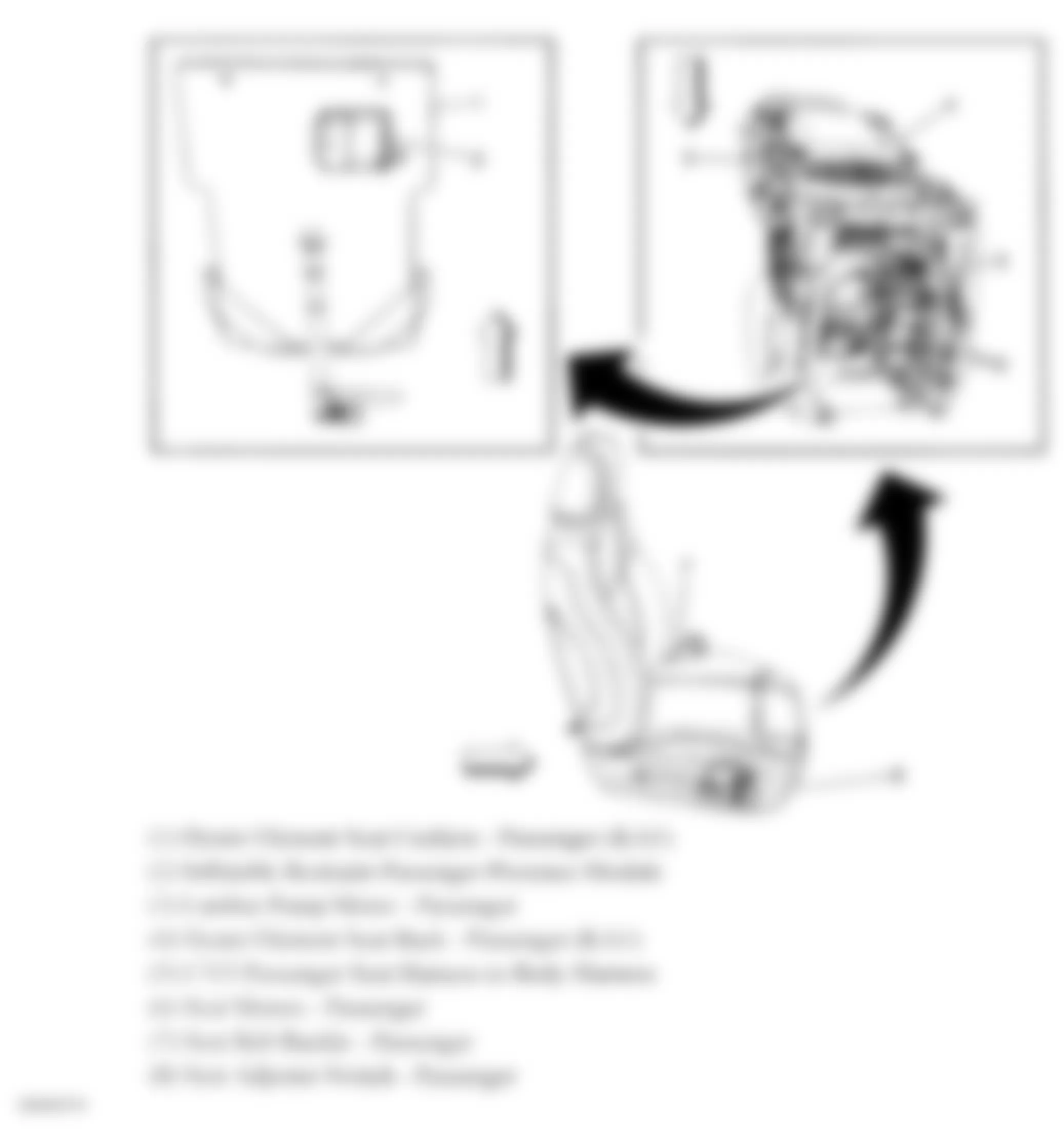 Chevrolet Colorado 2007 - Component Locations -  Passenger Seat Components