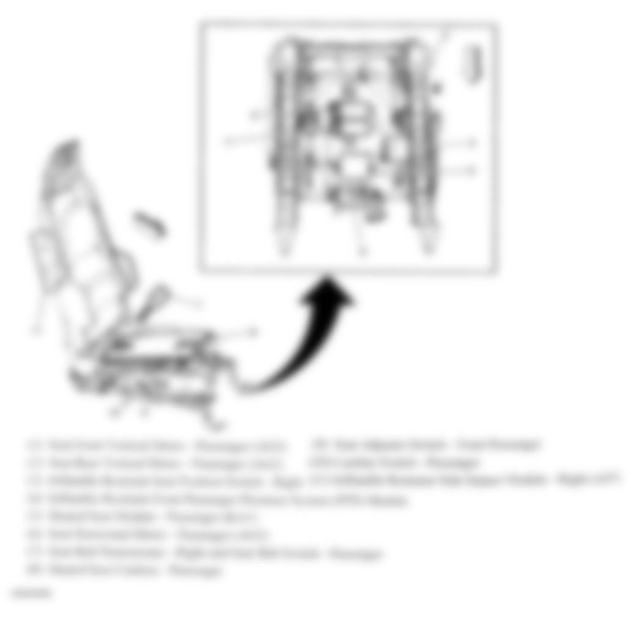 Chevrolet Corvette 2007 - Component Locations -  Passenger Seat Components