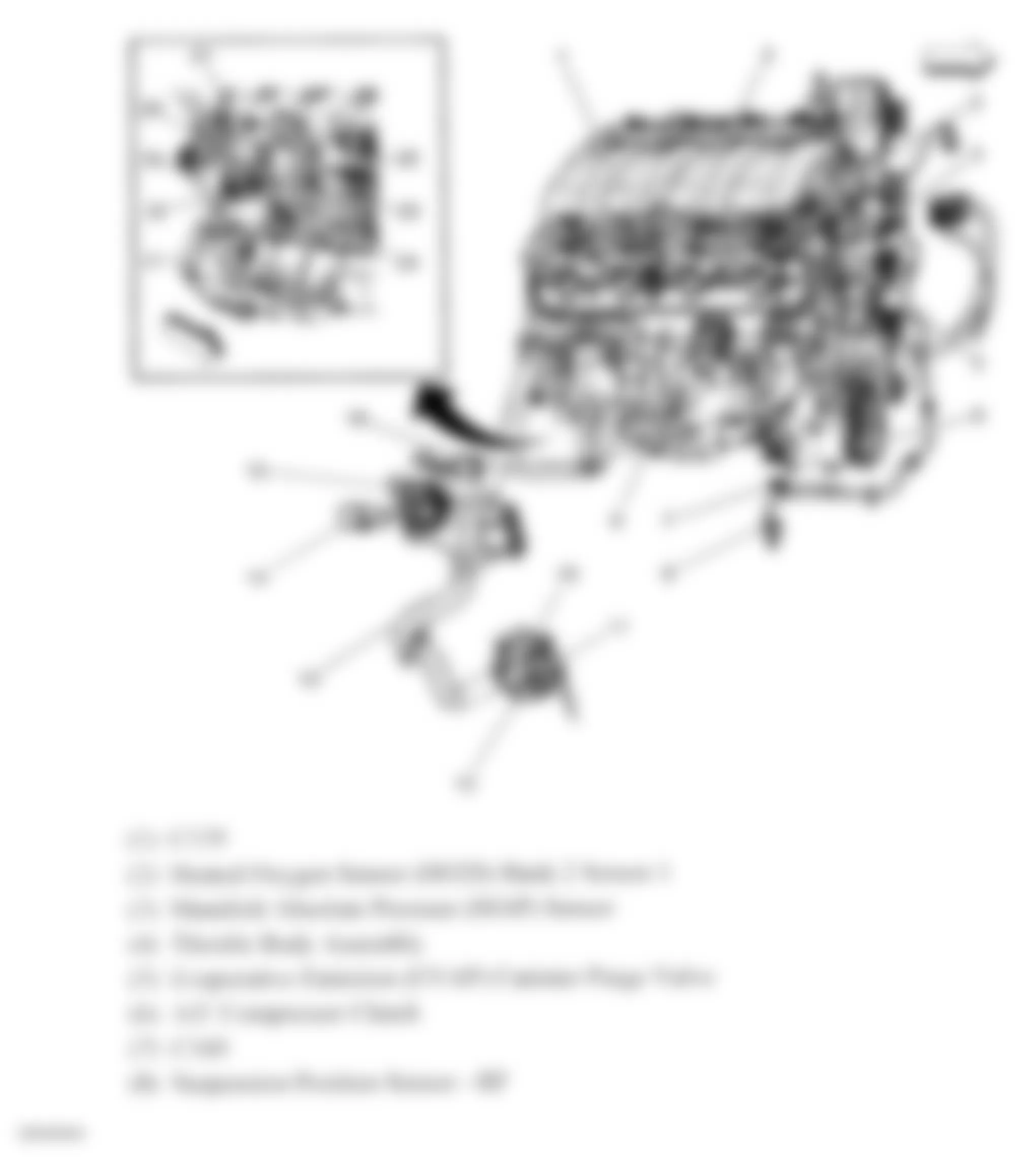 Chevrolet Corvette 2007 - Component Locations -  Engine Harness Components (1 Of 2)