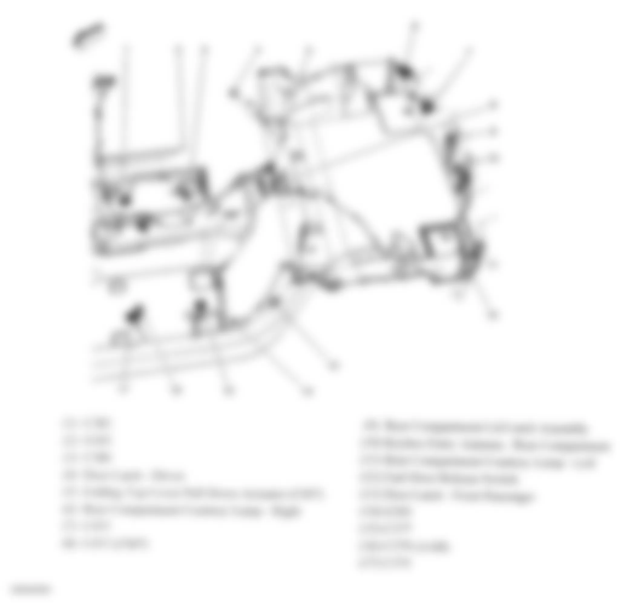Chevrolet Corvette 2007 - Component Locations -  Overhead & Rear Body (Convertible)
