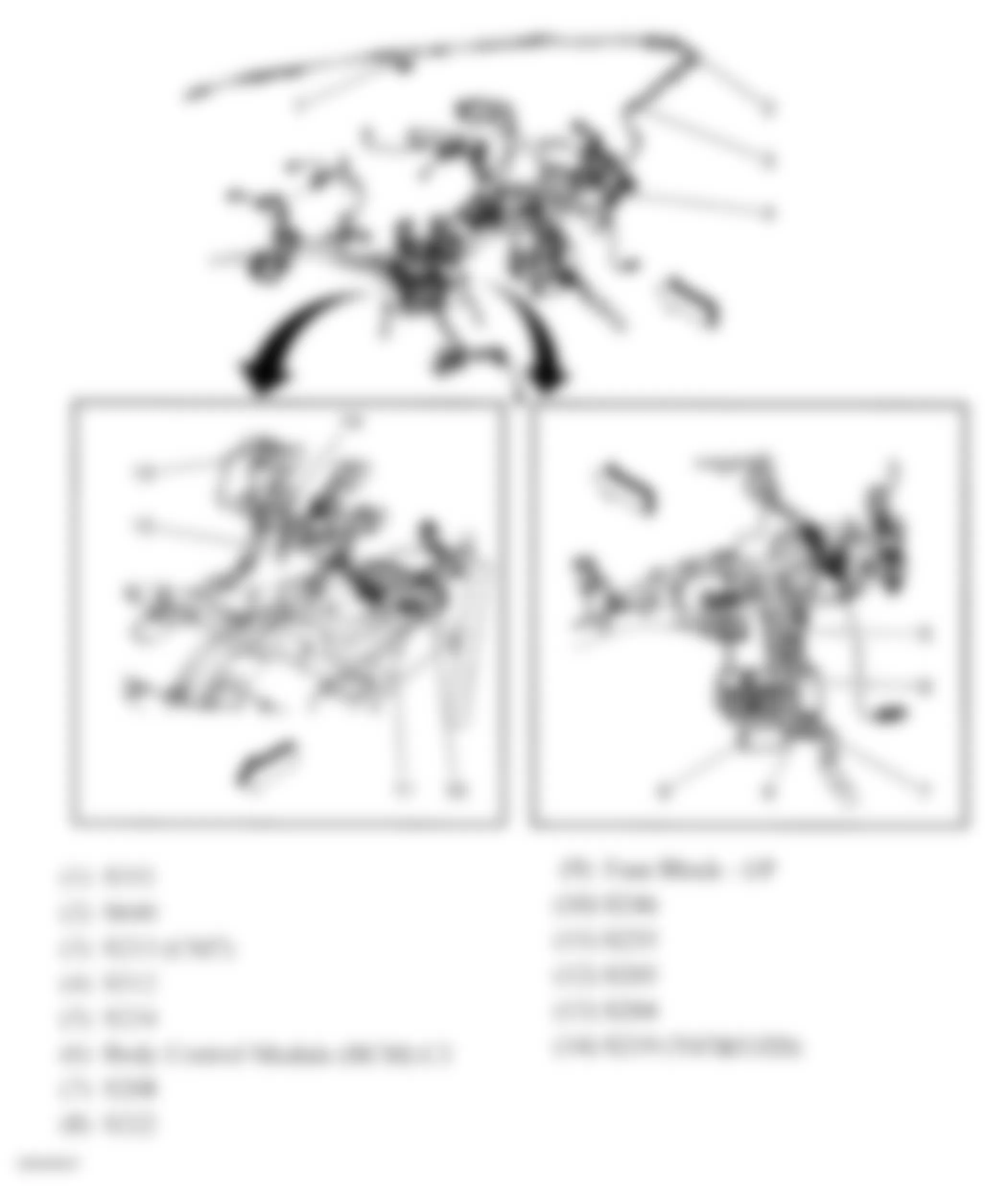 Chevrolet Corvette 2007 - Component Locations -  Lower Right & Overhead Console