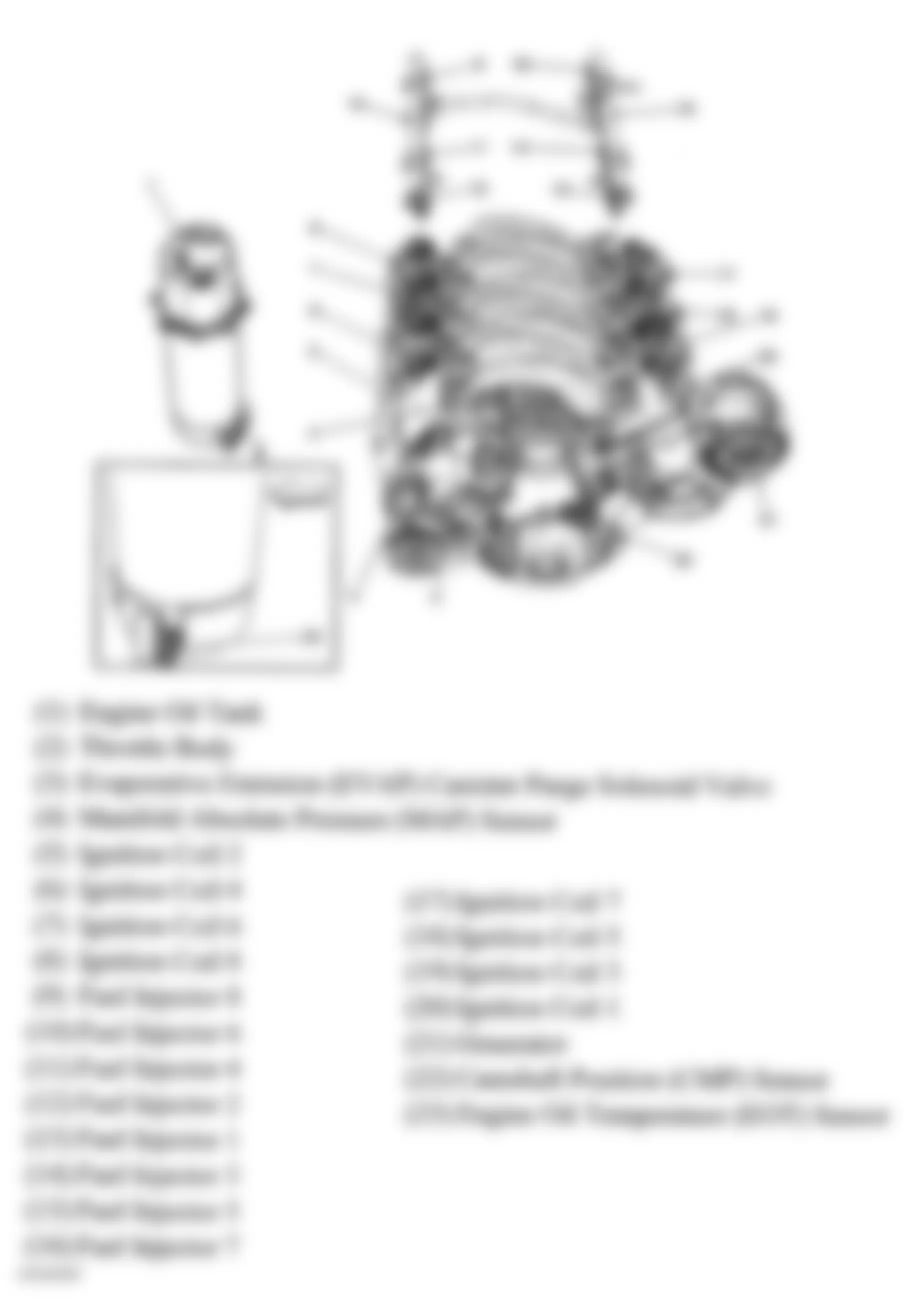 Chevrolet Corvette Z06 2007 - Component Locations -  Top Of Engine (7.0L)