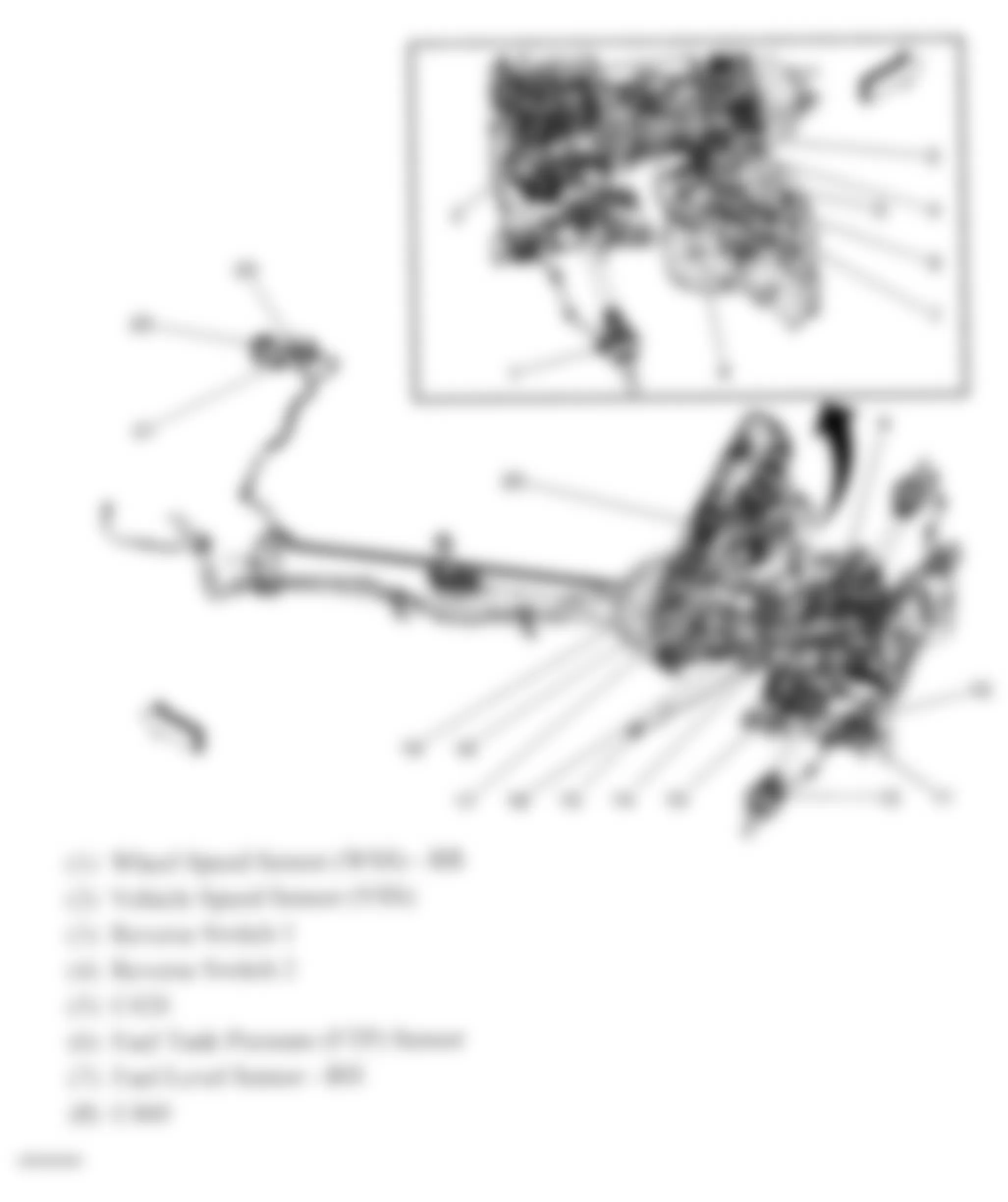 Chevrolet Corvette Z06 2007 - Component Locations -  M/T & Fuel Tank Components (1 Of 2)