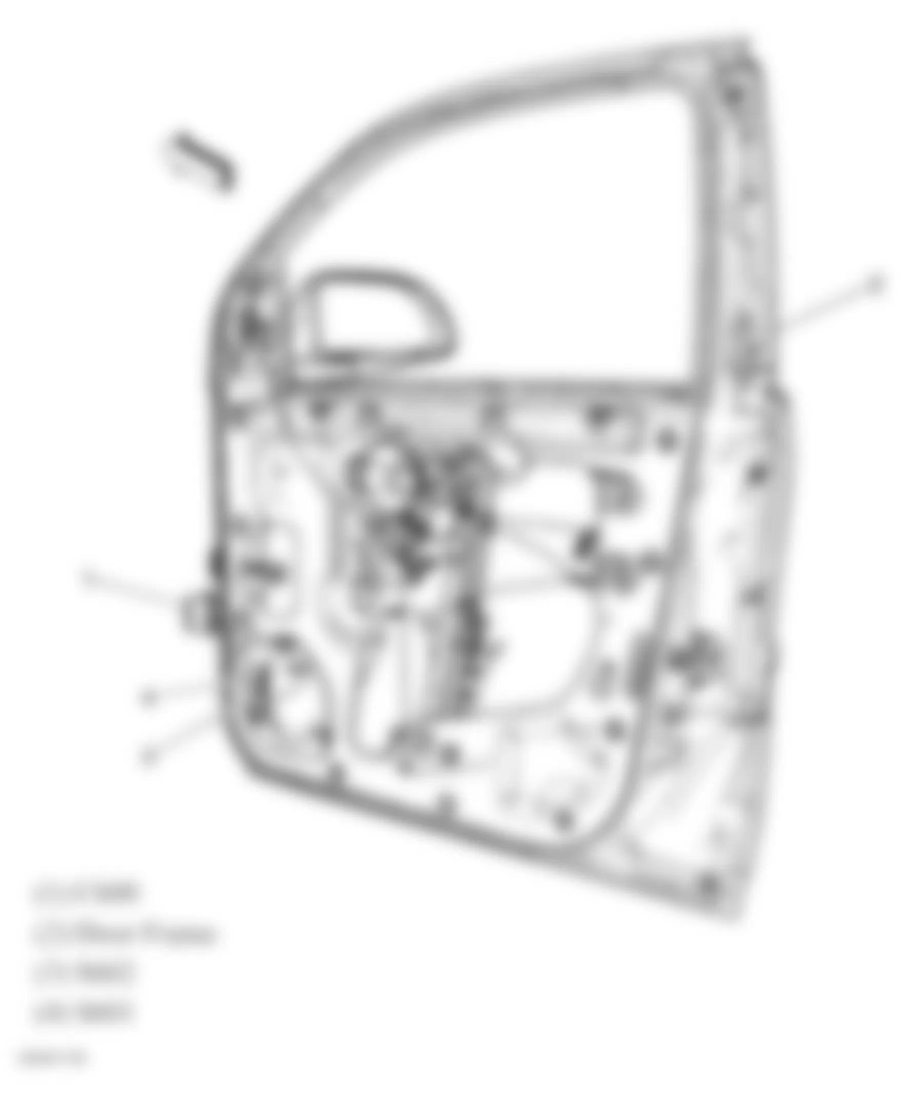 Chevrolet Equinox LS 2007 - Component Locations -  Passenger Door Harness