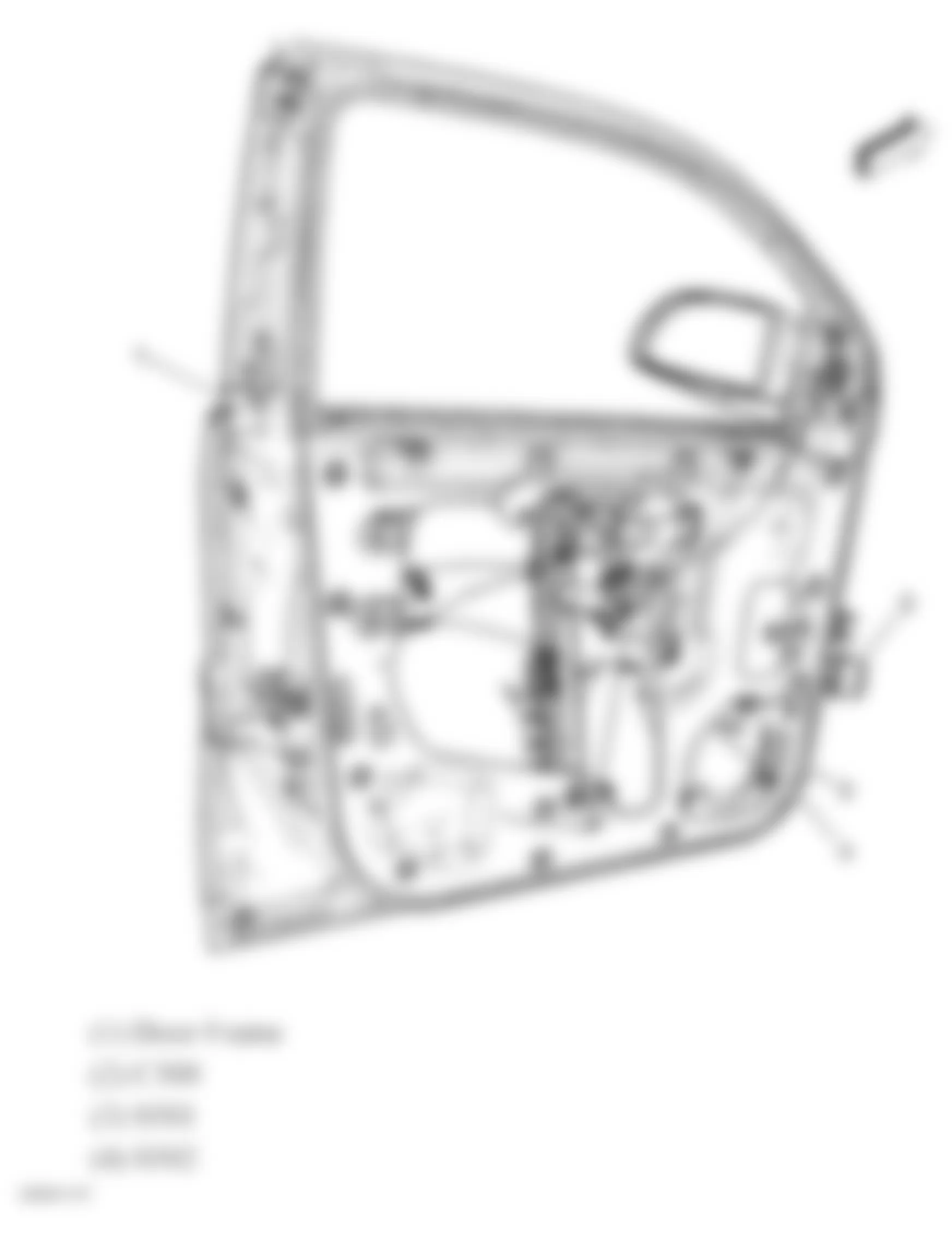 Chevrolet Equinox LT 2007 - Component Locations -  Driver Door Harness