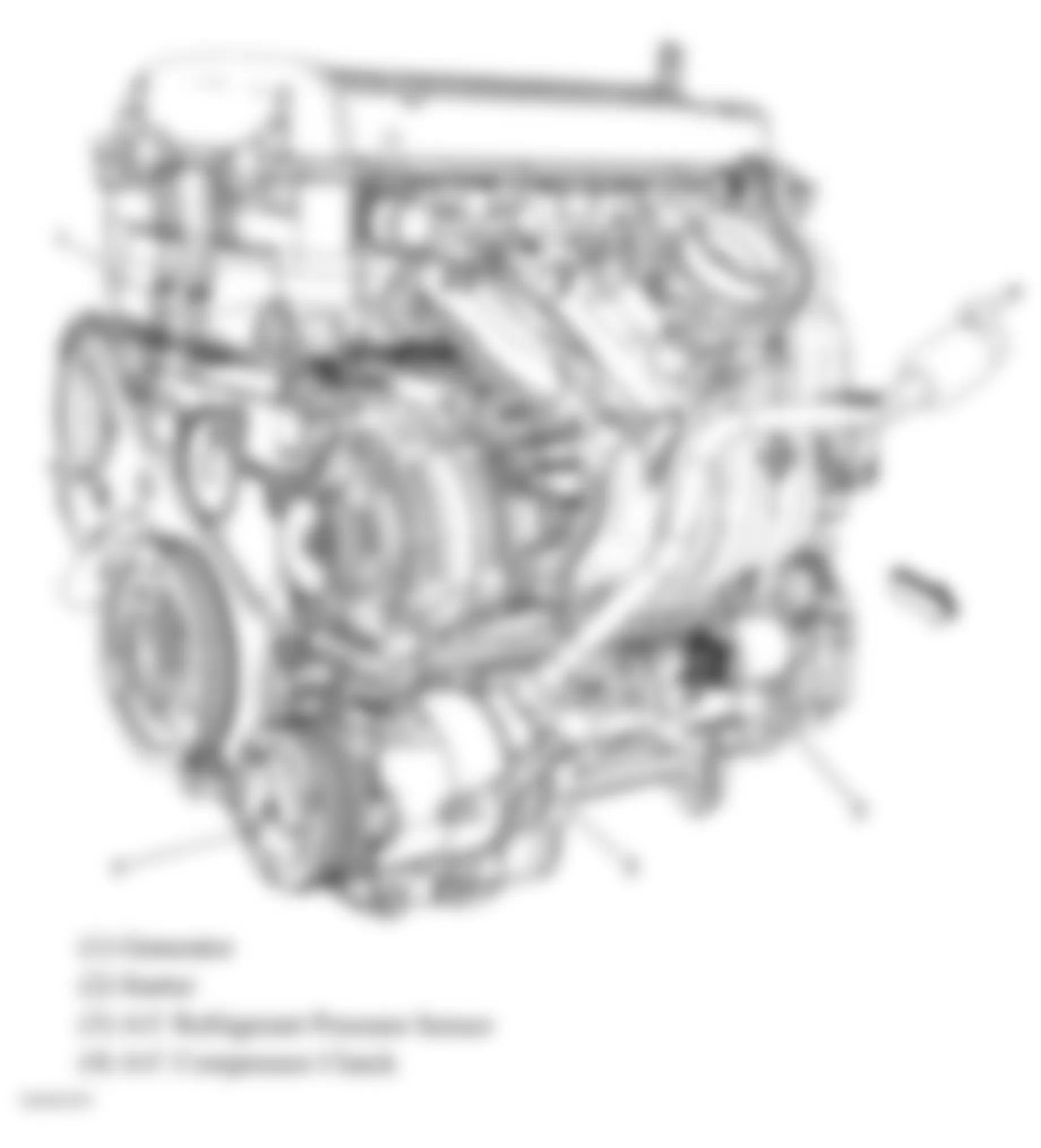 Chevrolet HHR LS 2007 - Component Locations -  Left Side Of Engine (2.2L/2.4L)