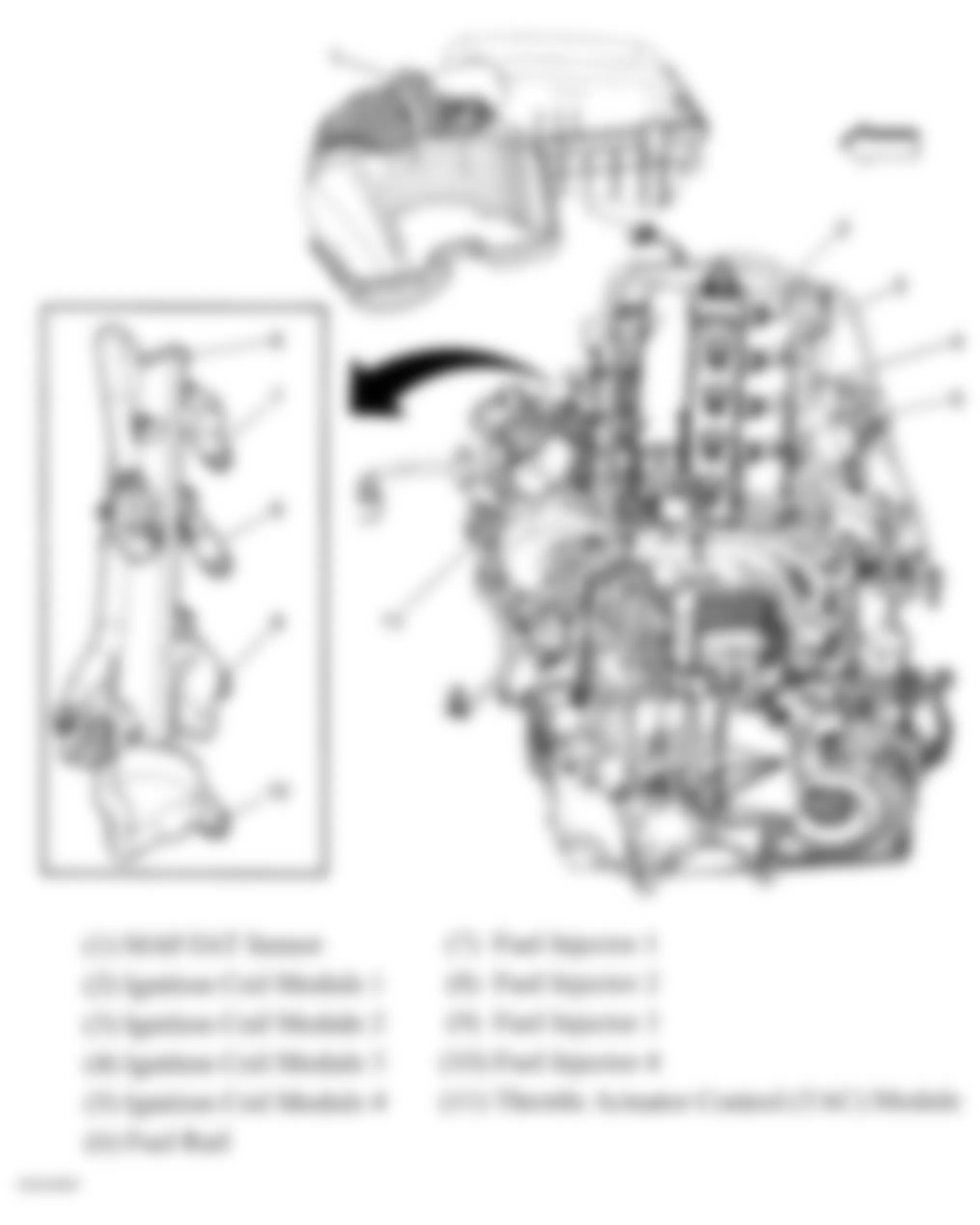 Chevrolet HHR LS 2007 - Component Locations -  Left Side View Of Engine