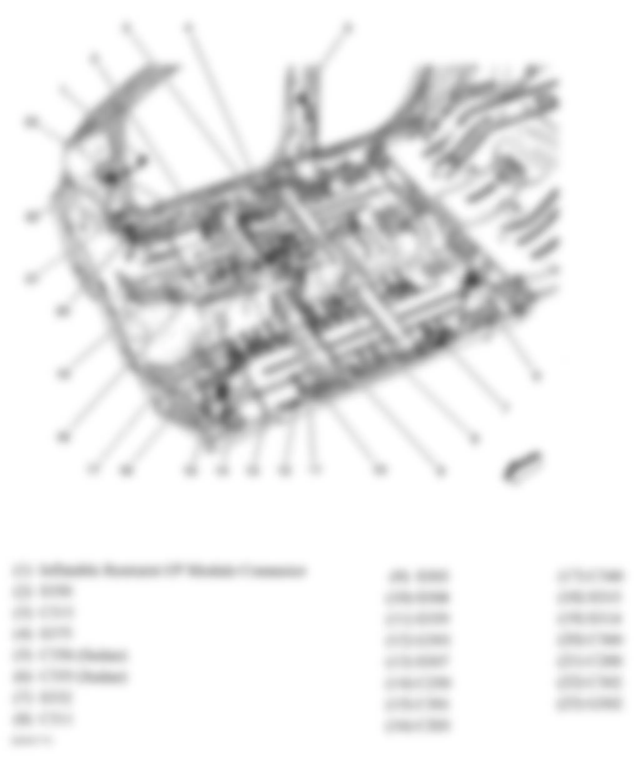 Chevrolet Impala LTZ 2007 - Component Locations -  Floor Pan (Sedan)