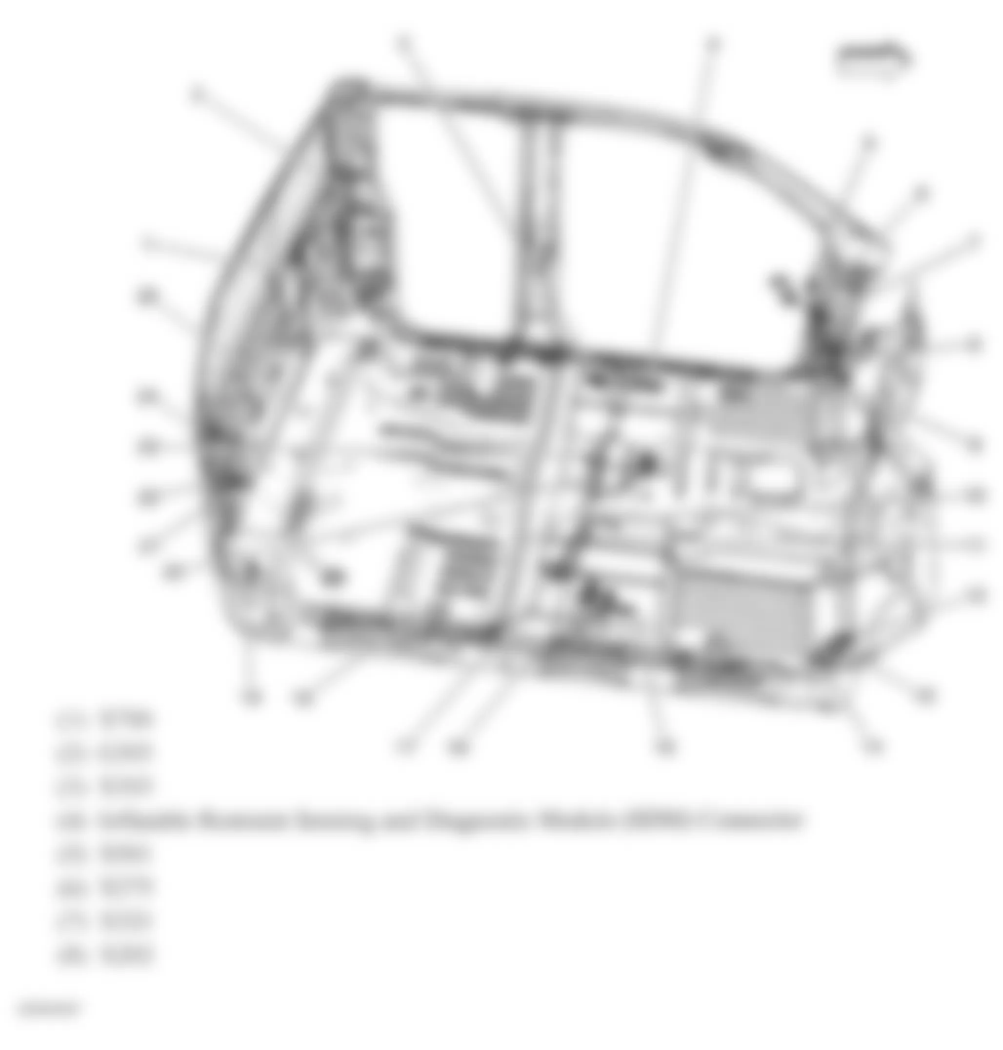 Chevrolet Silverado 1500 2007 - Component Locations -  Passenger Compartment (Extended Cab) (1 Of 2)