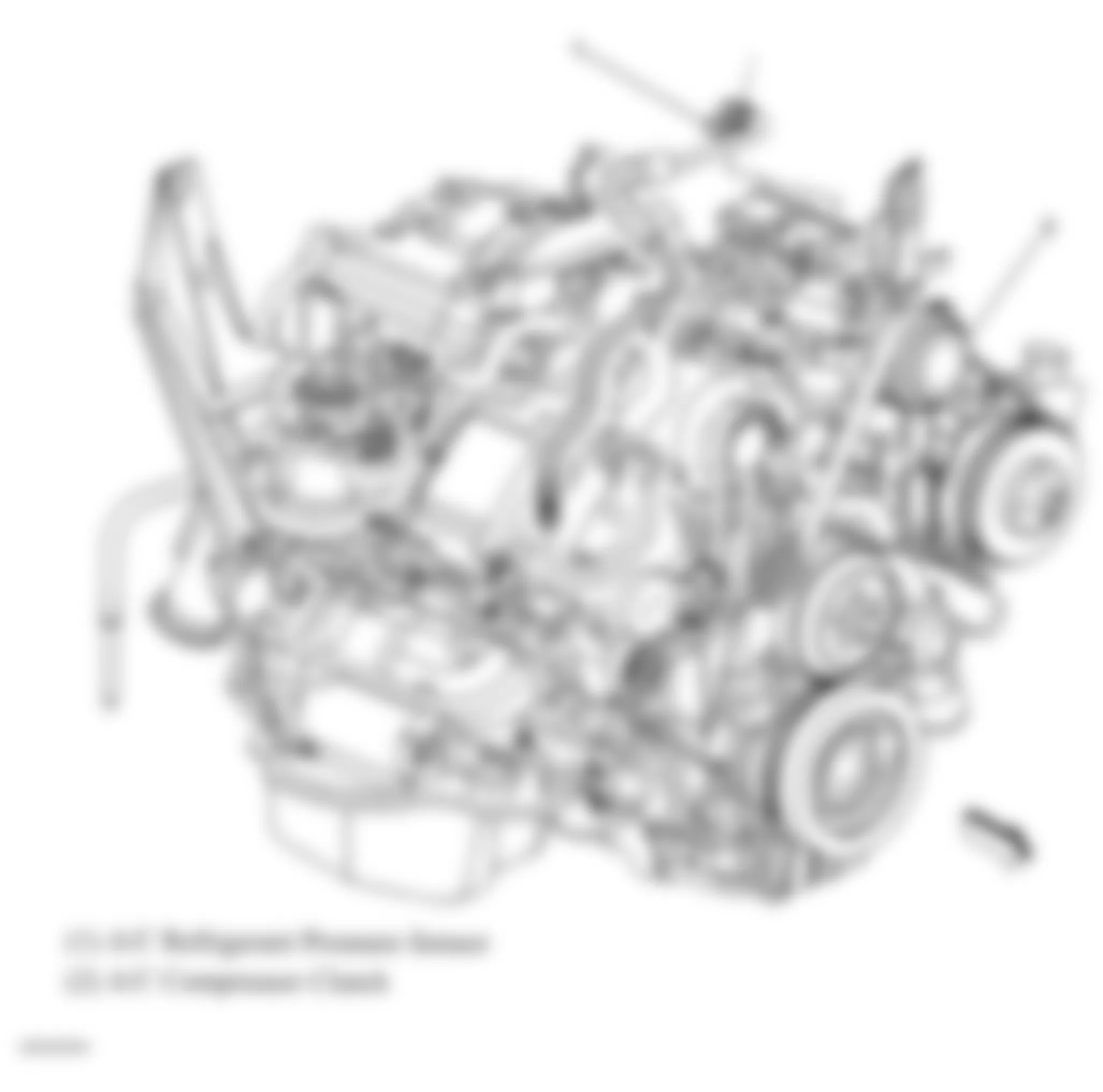 Chevrolet Silverado Classic 1500 HD 2007 - Component Locations -  A/C Compressor & Hoses (6.6L)