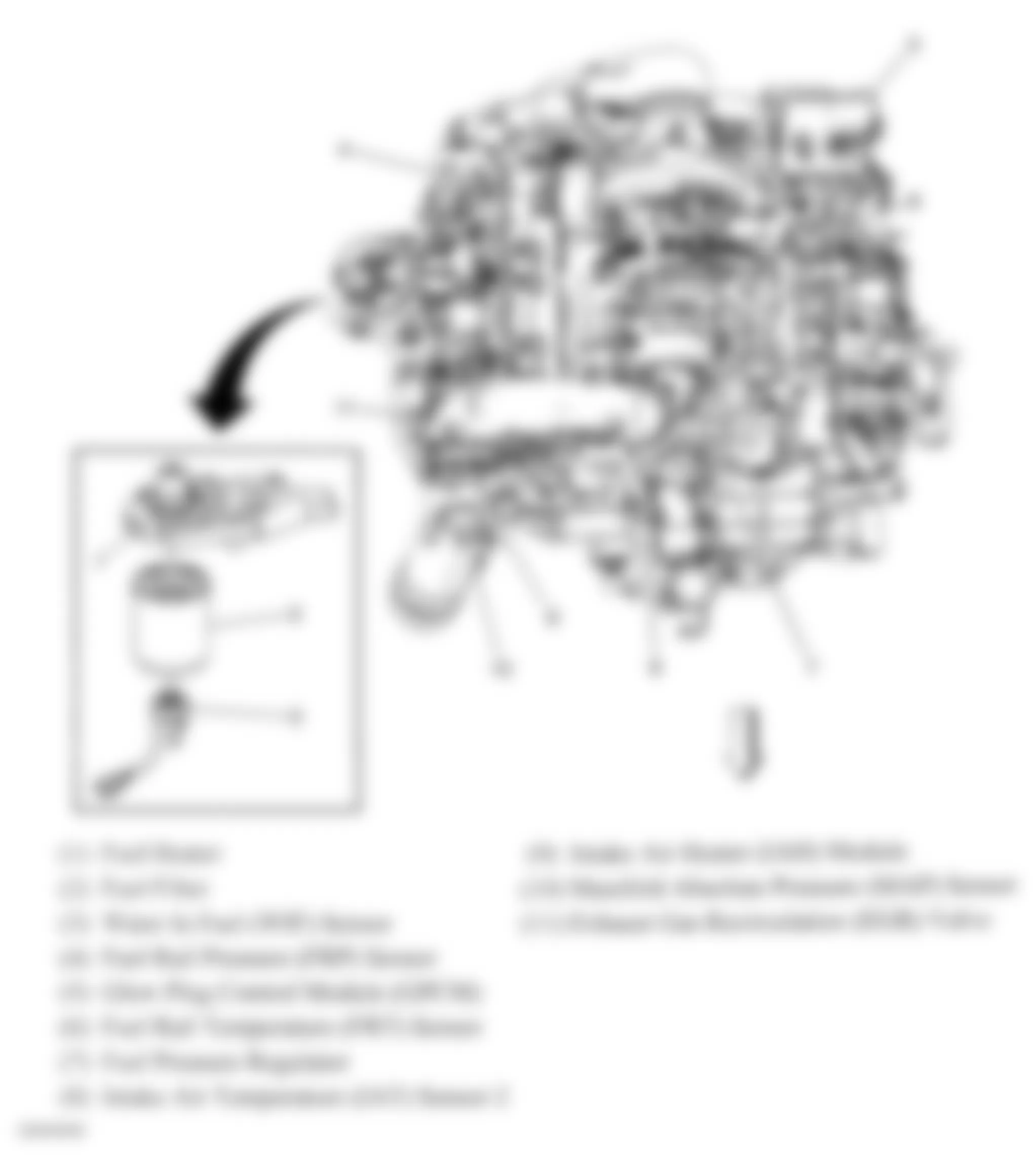 Chevrolet Silverado Classic 3500 2007 - Component Locations -  Top Of Engine (6.6L)