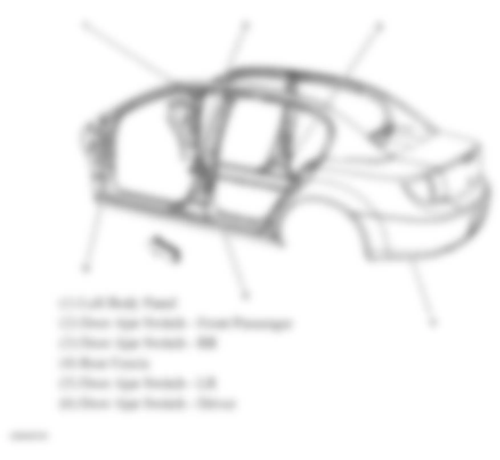 Chevrolet Cobalt LS 2008 - Component Locations -  Vehicle Overview (Sedan)