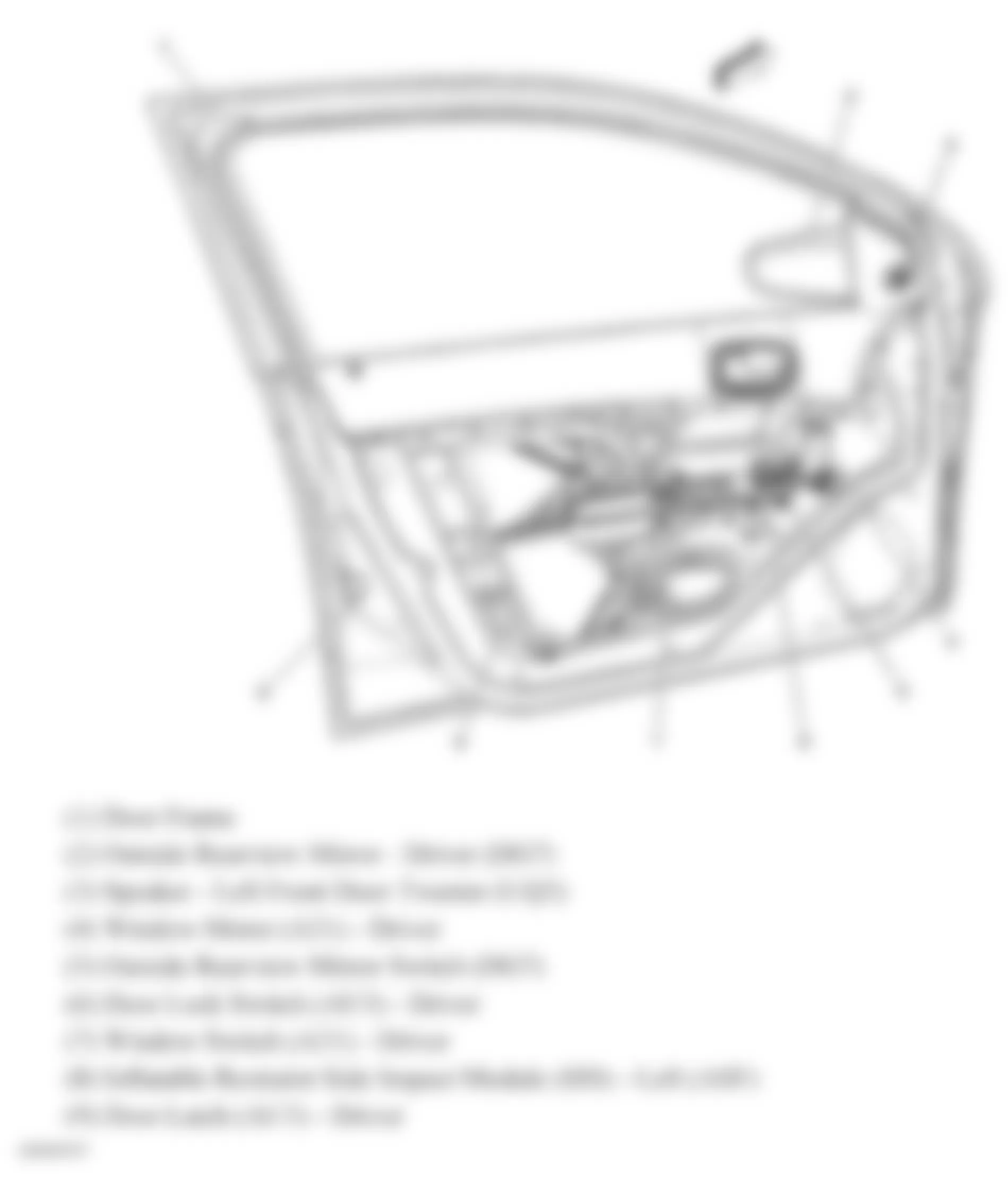 Chevrolet Cobalt LS 2008 - Component Locations -  Driver Door