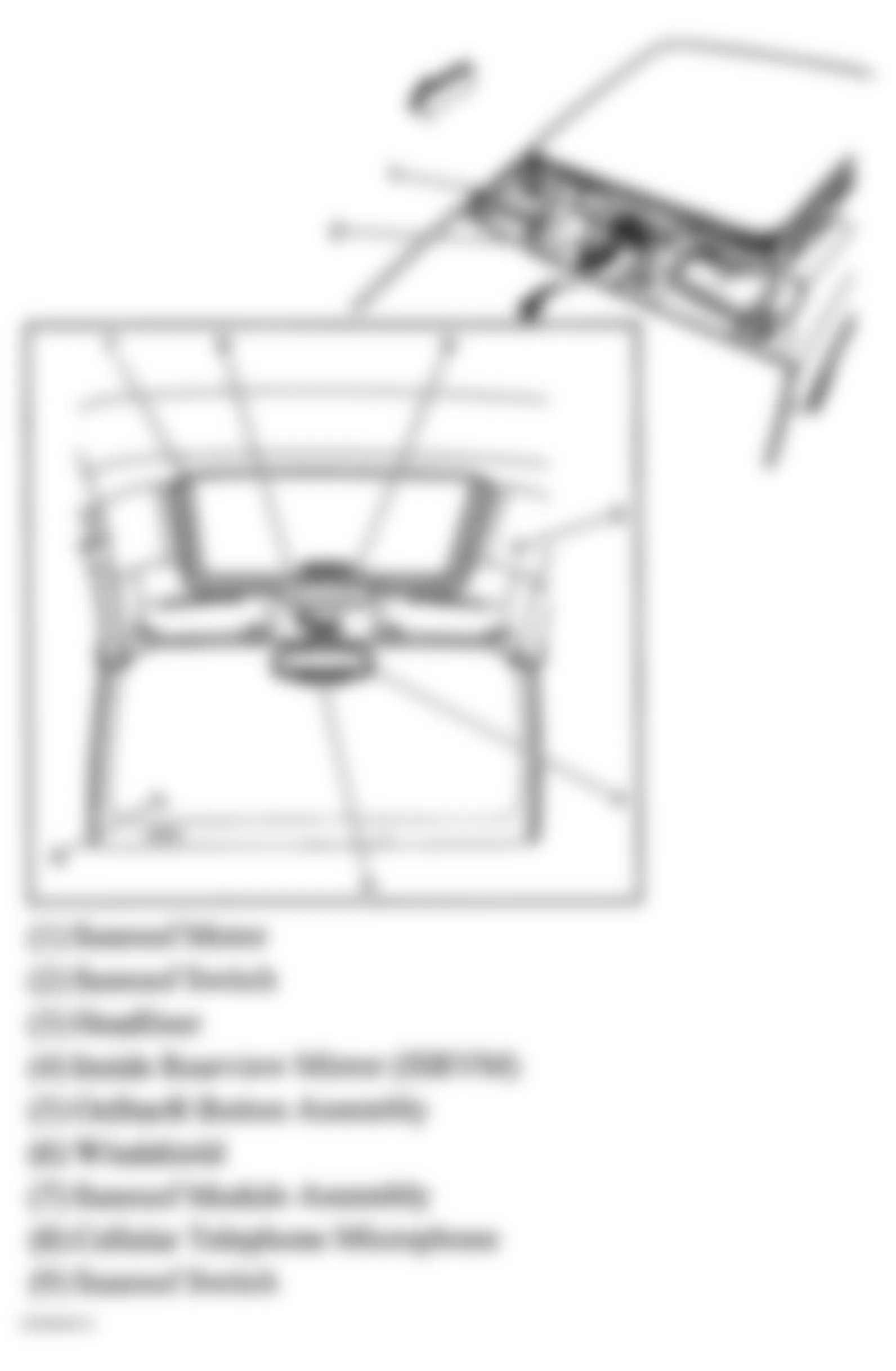 Chevrolet Cobalt SS 2008 - Component Locations -  Headliner