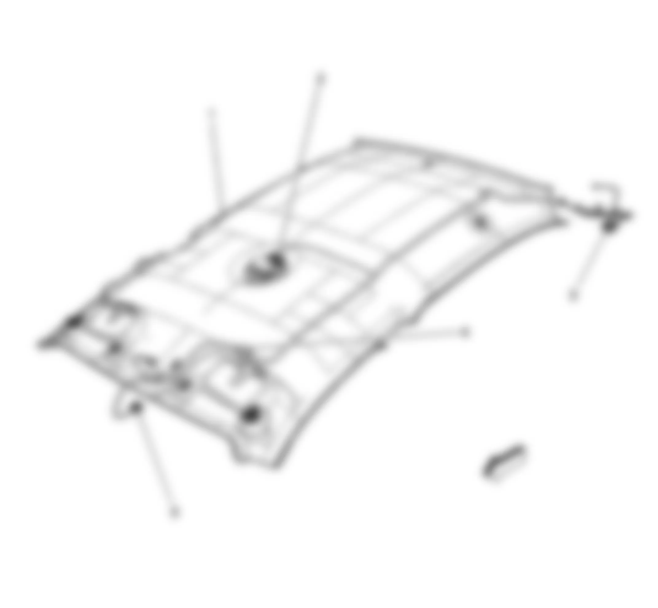 Chevrolet Cobalt SS 2008 - Component Locations -  Headliner (W/O Sunroof)
