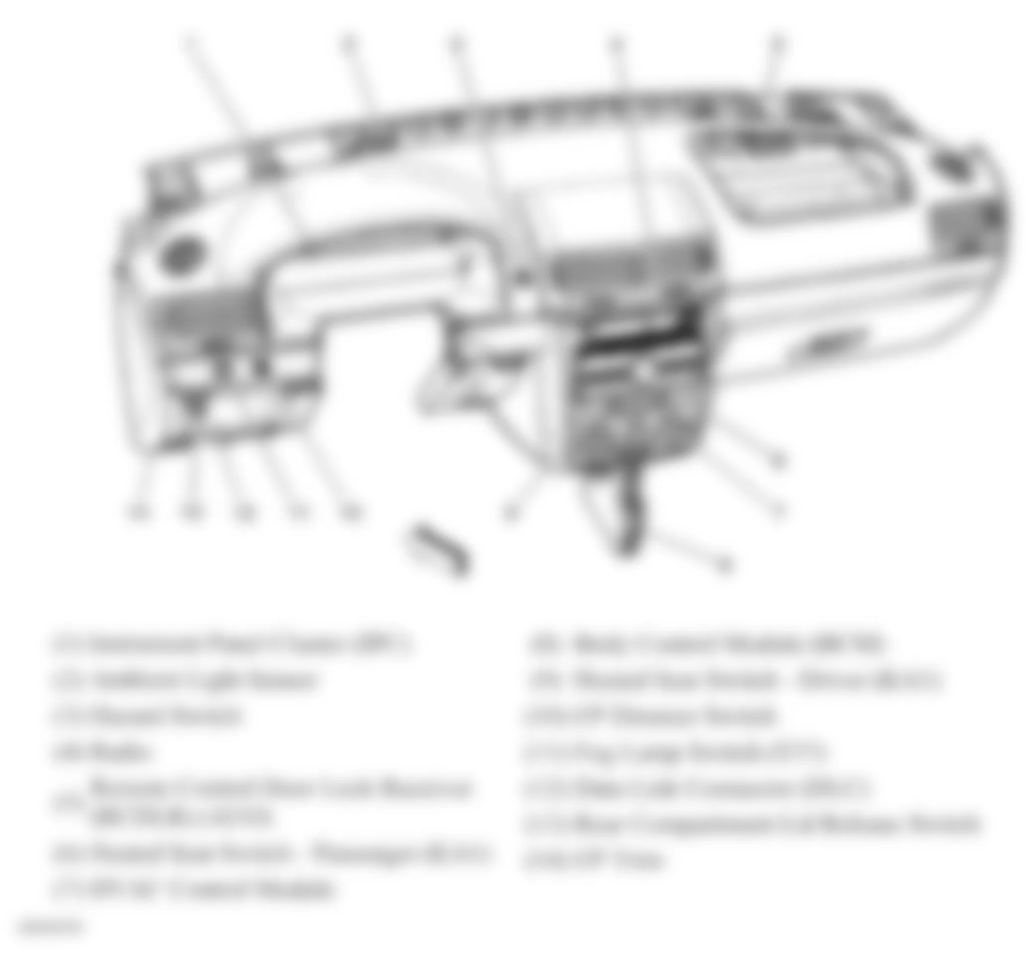 Chevrolet Cobalt SS 2008 - Component Locations -  Dash