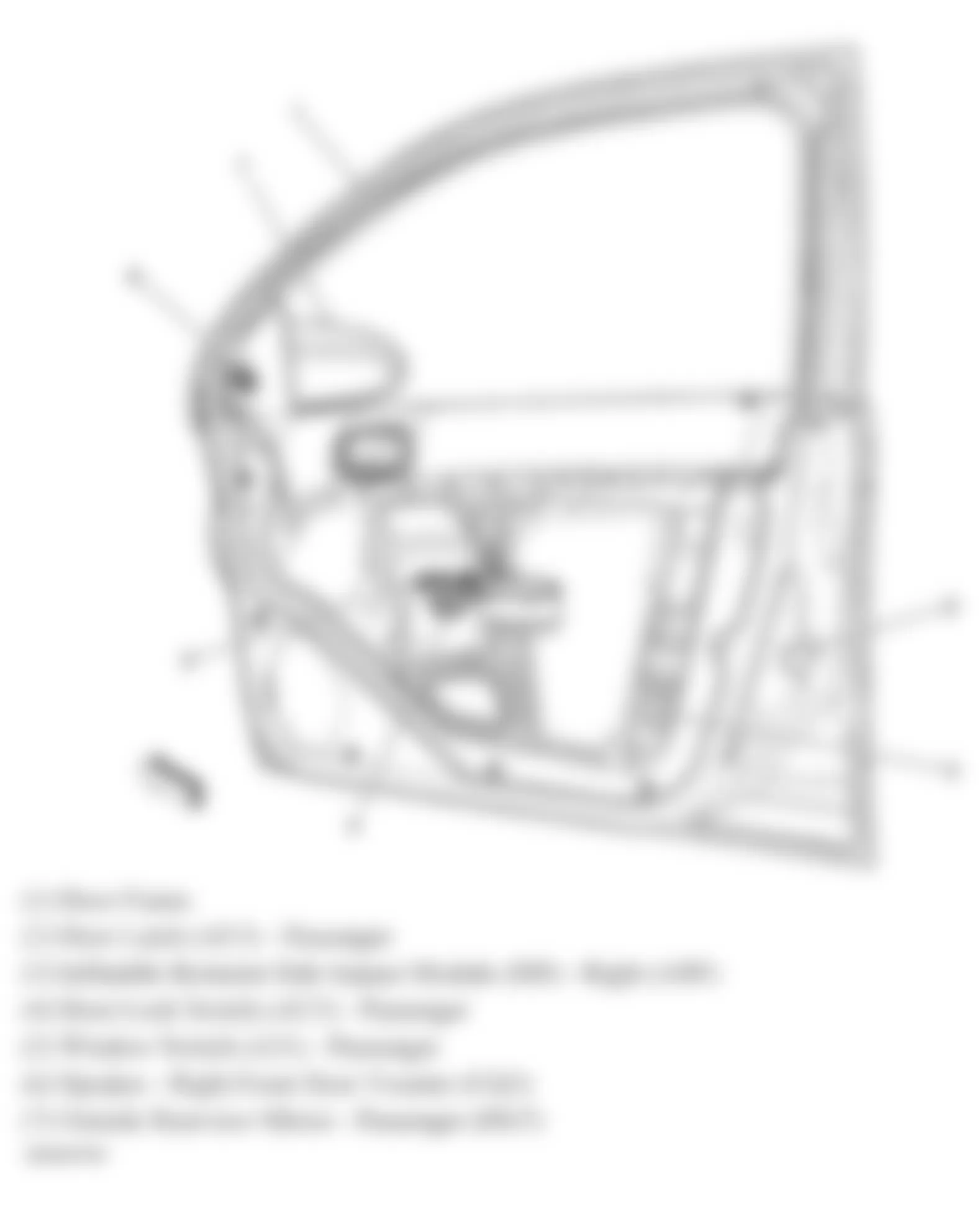 Chevrolet Cobalt SS 2008 - Component Locations -  Front Passenger Door