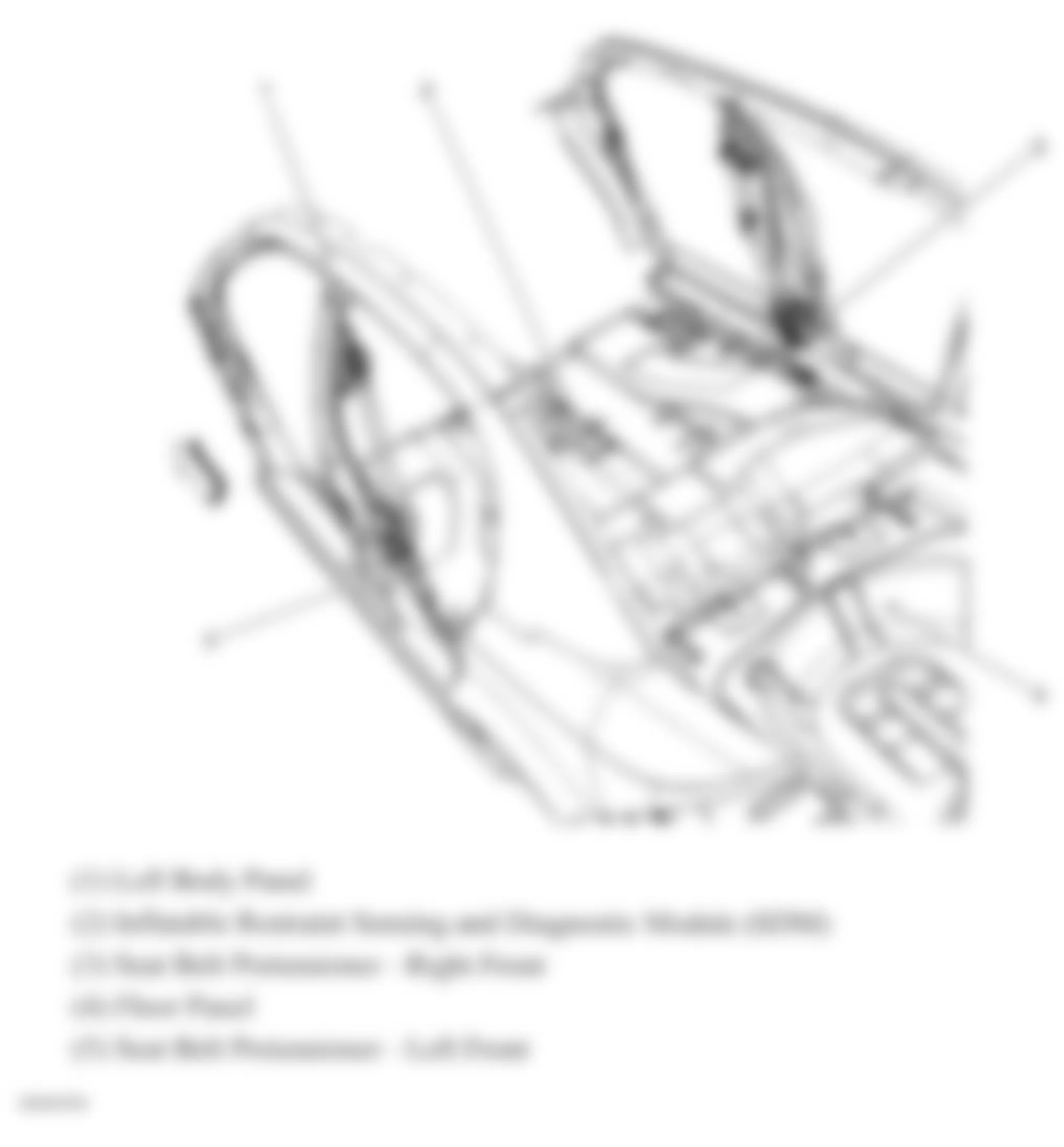Chevrolet Cobalt SS 2008 - Component Locations -  Floor & B Pillars (Sedan)