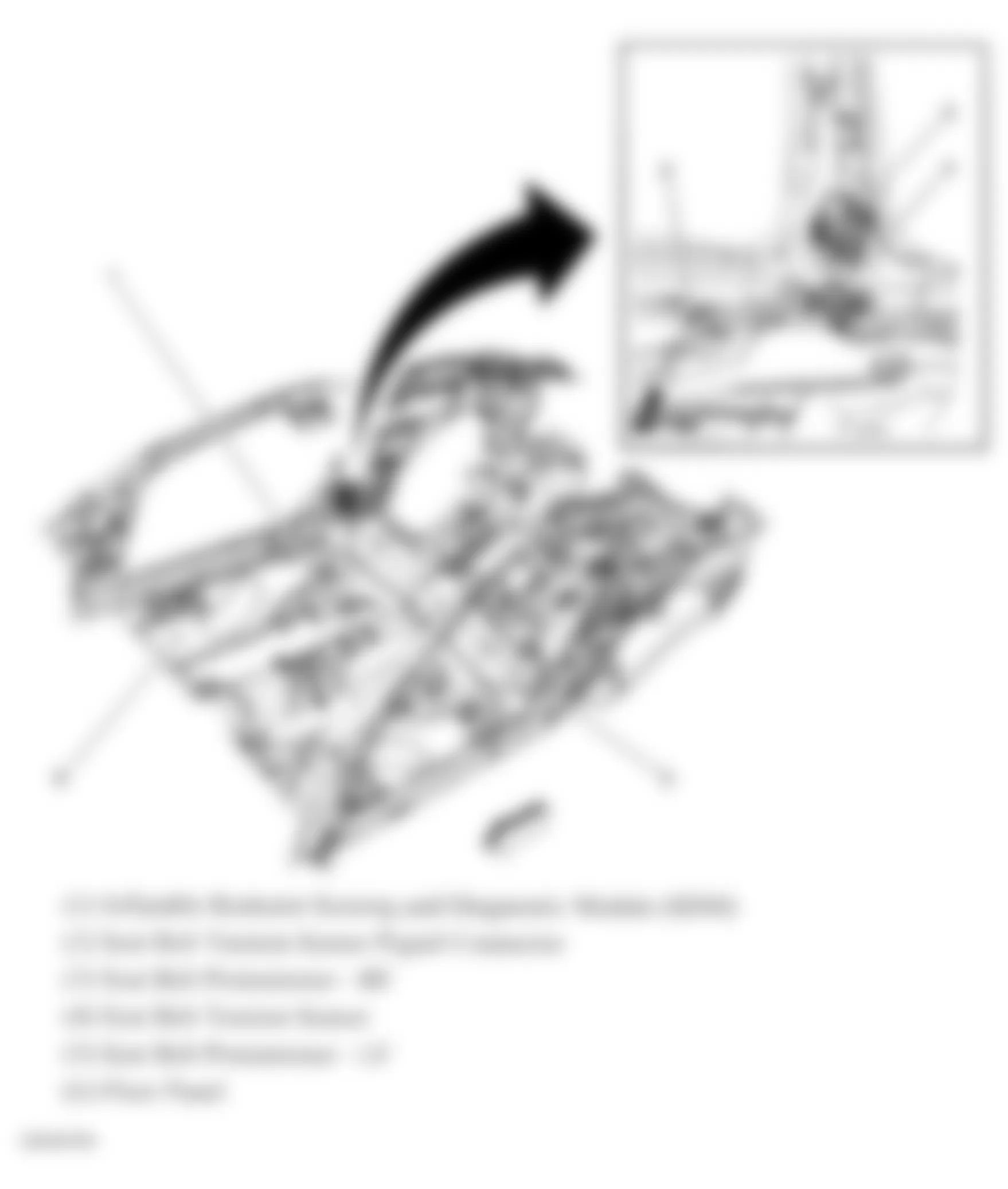 Chevrolet Cobalt SS 2008 - Component Locations -  Floor & B Pillars (Coupe)