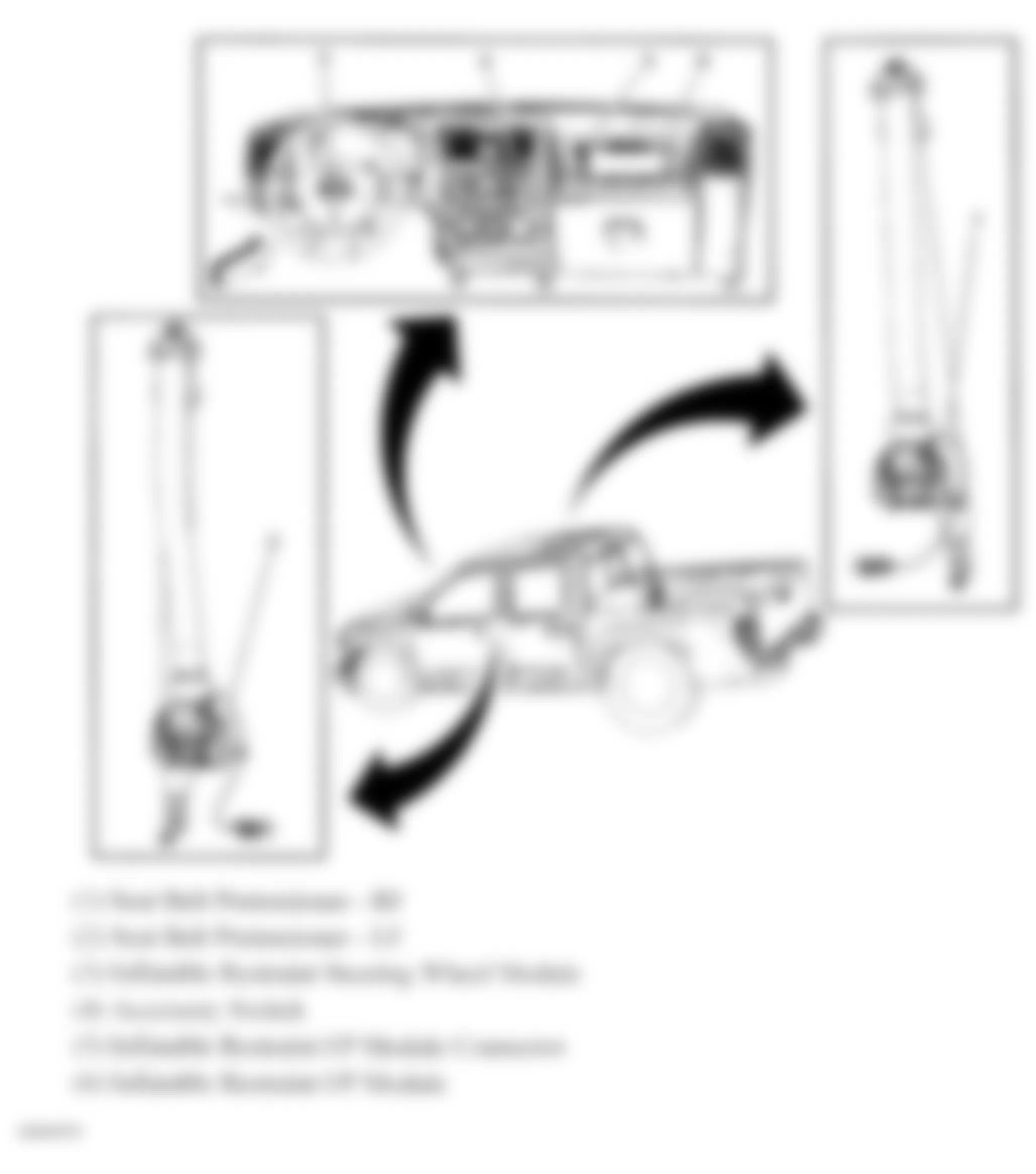 Chevrolet Colorado 2008 - Component Locations -  SIR Components - Pretensioner/Dash