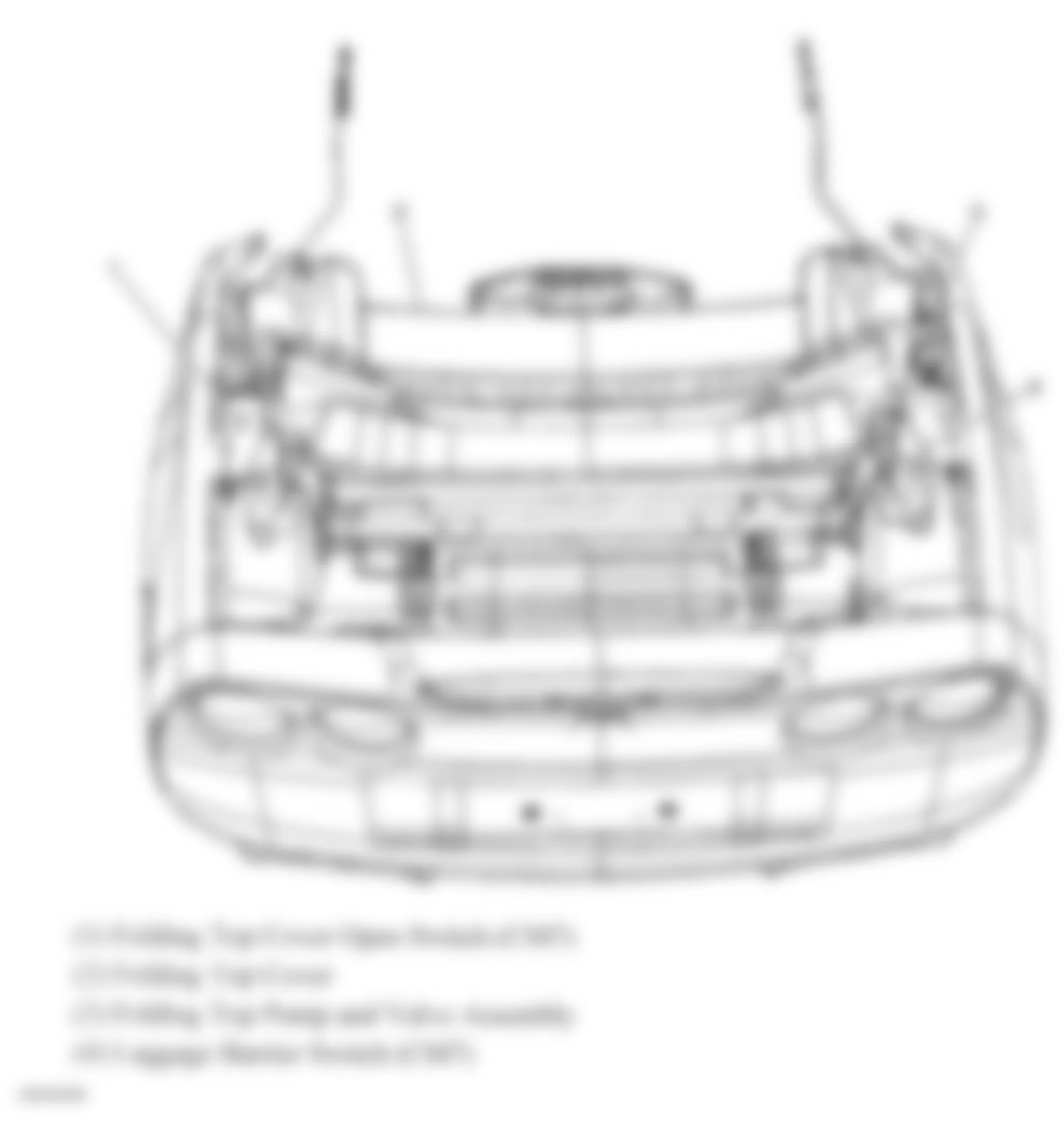 Chevrolet Corvette 2008 - Component Locations -  Folding Top Components