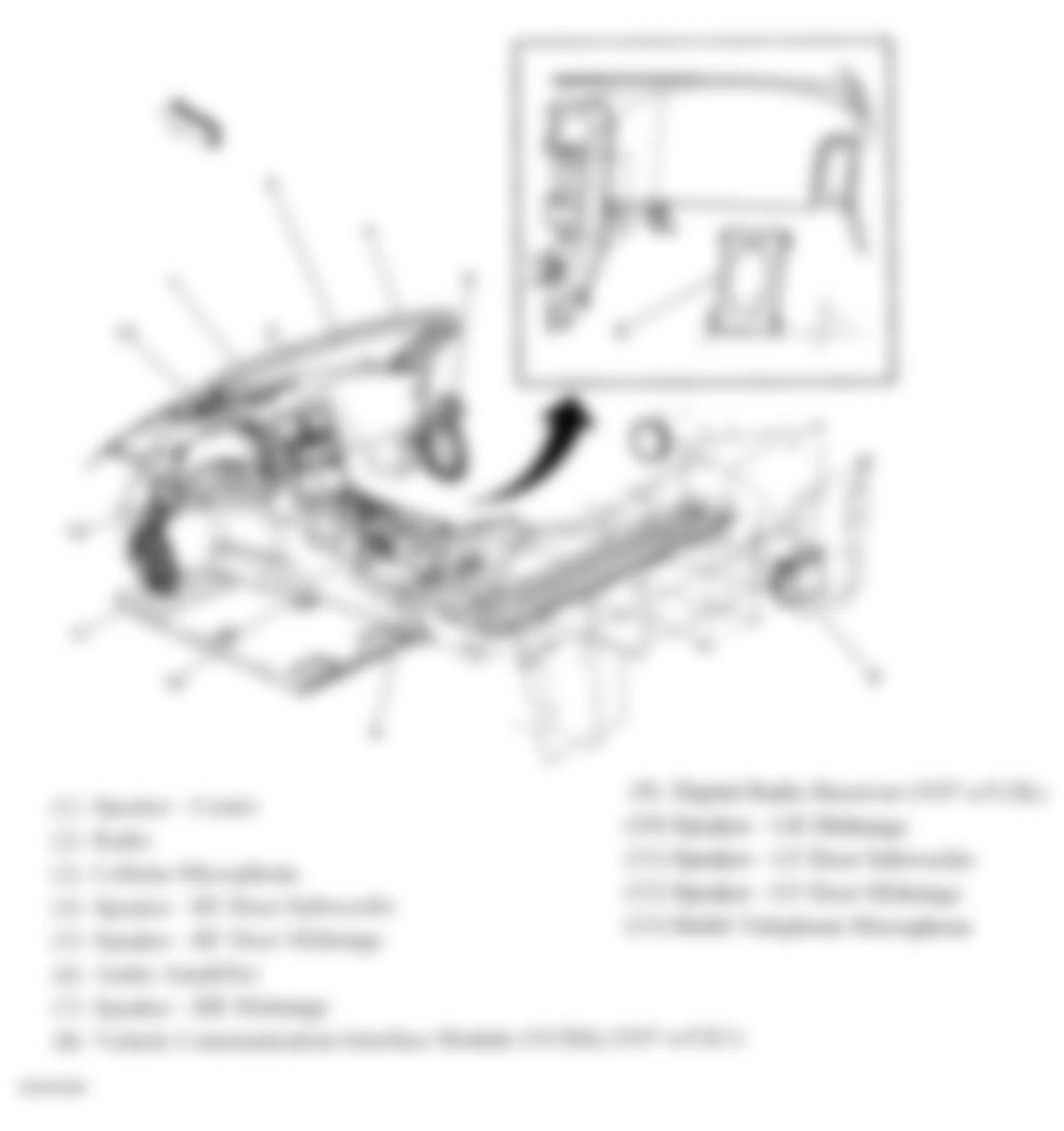Chevrolet Corvette 2008 - Component Locations -  Entertainment Components