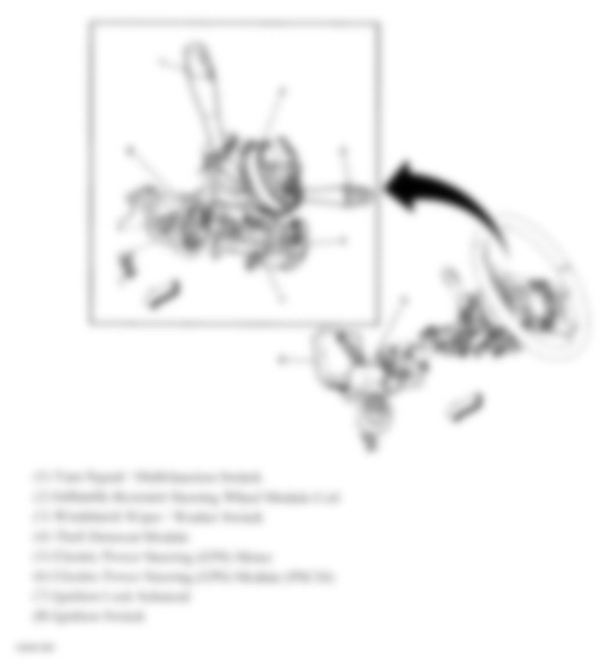 Chevrolet Equinox LTZ 2008 - Component Locations -  Steering Column