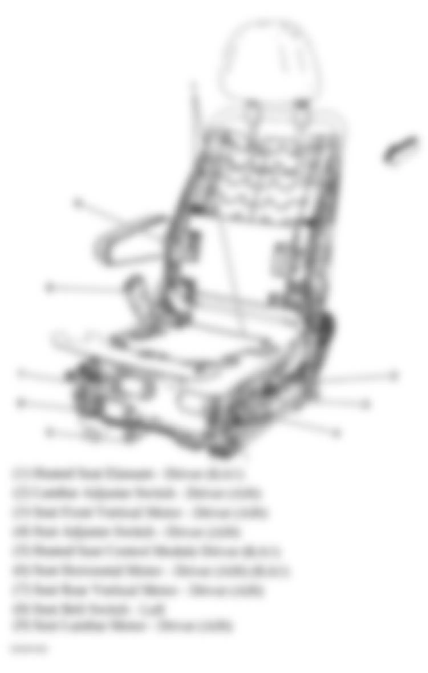 Chevrolet HHR LT 2008 - Component Locations -  Drivers Seat