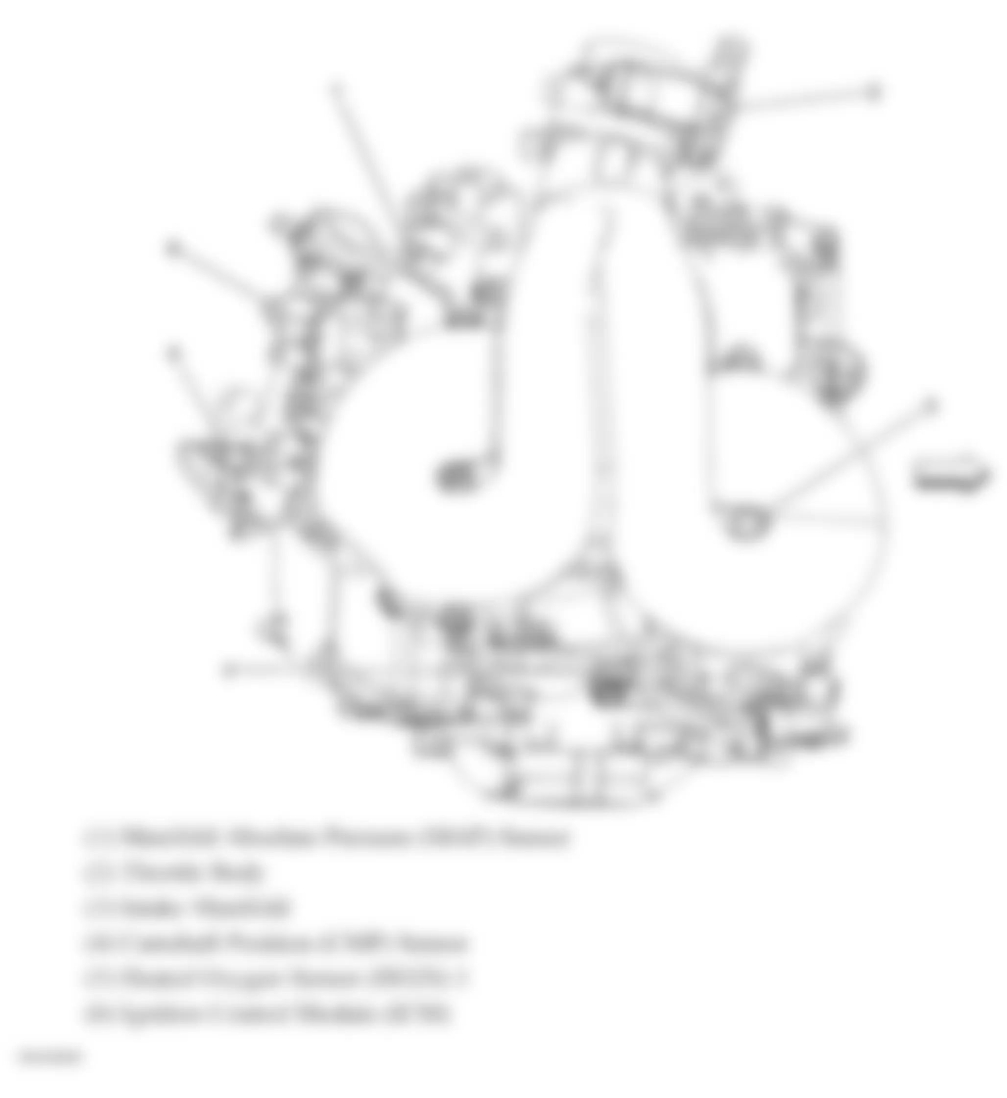 Chevrolet Impala LTZ 2008 - Component Locations -  Top Of Engine (3.5L & 3.9L)