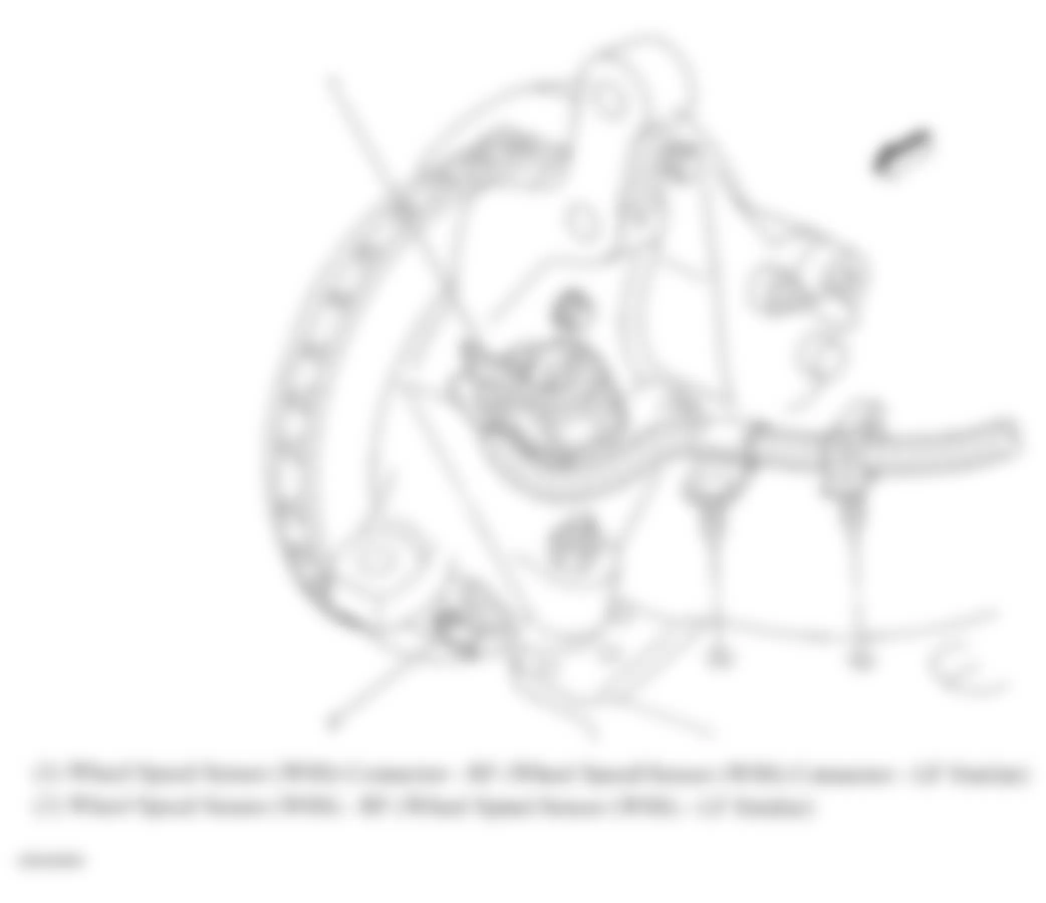Chevrolet Impala LTZ 2008 - Component Locations -  Right Front Wheel Speed Sensor (Left Front Similar)
