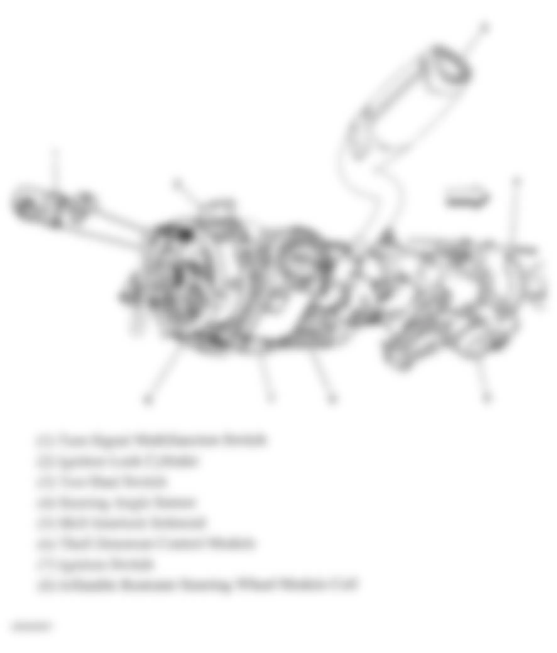 Chevrolet Silverado 1500 2008 - Component Locations -  Steering Column