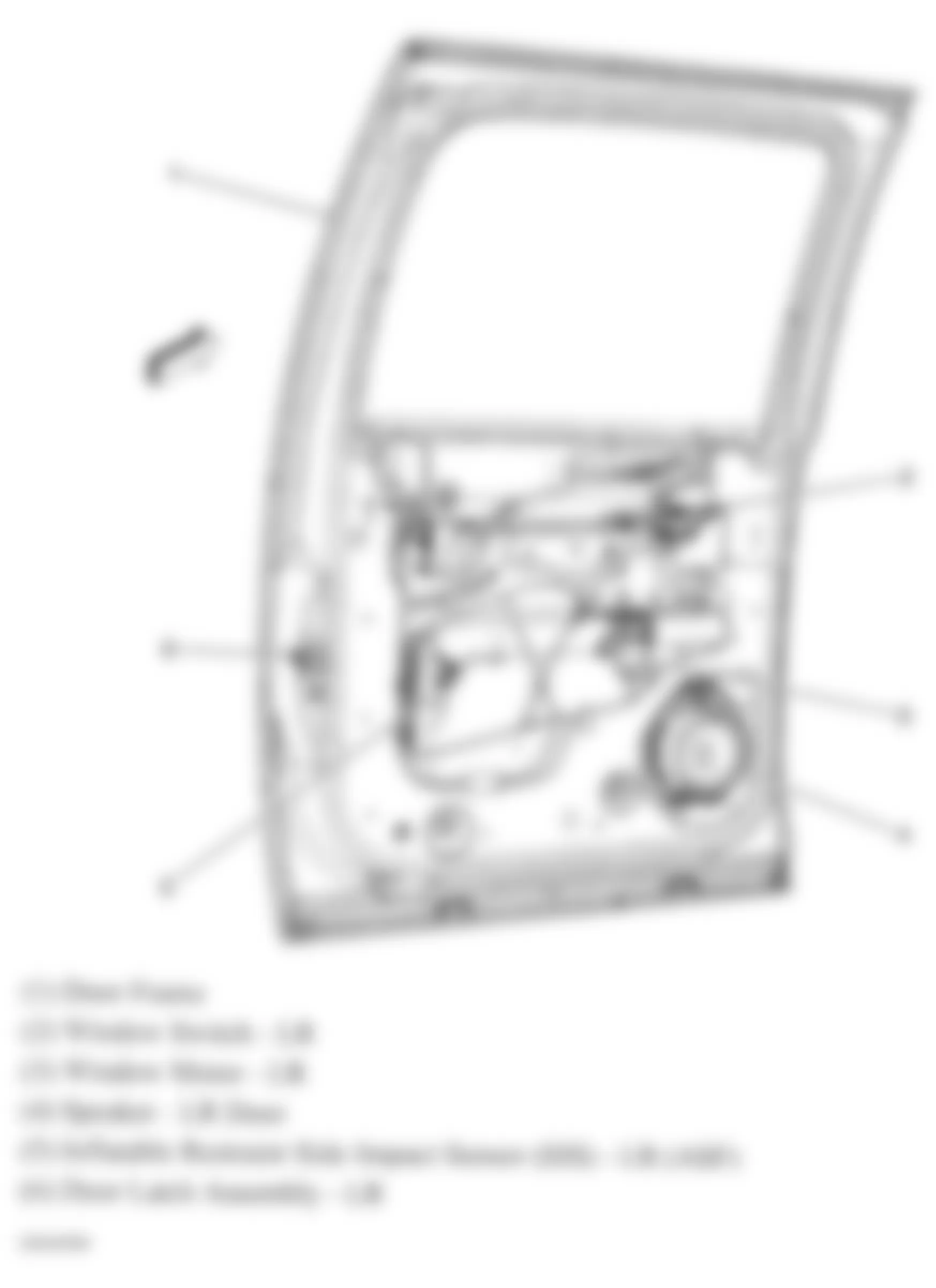 Chevrolet Silverado 1500 2008 - Component Locations -  Left Rear Door (Crew Cab)