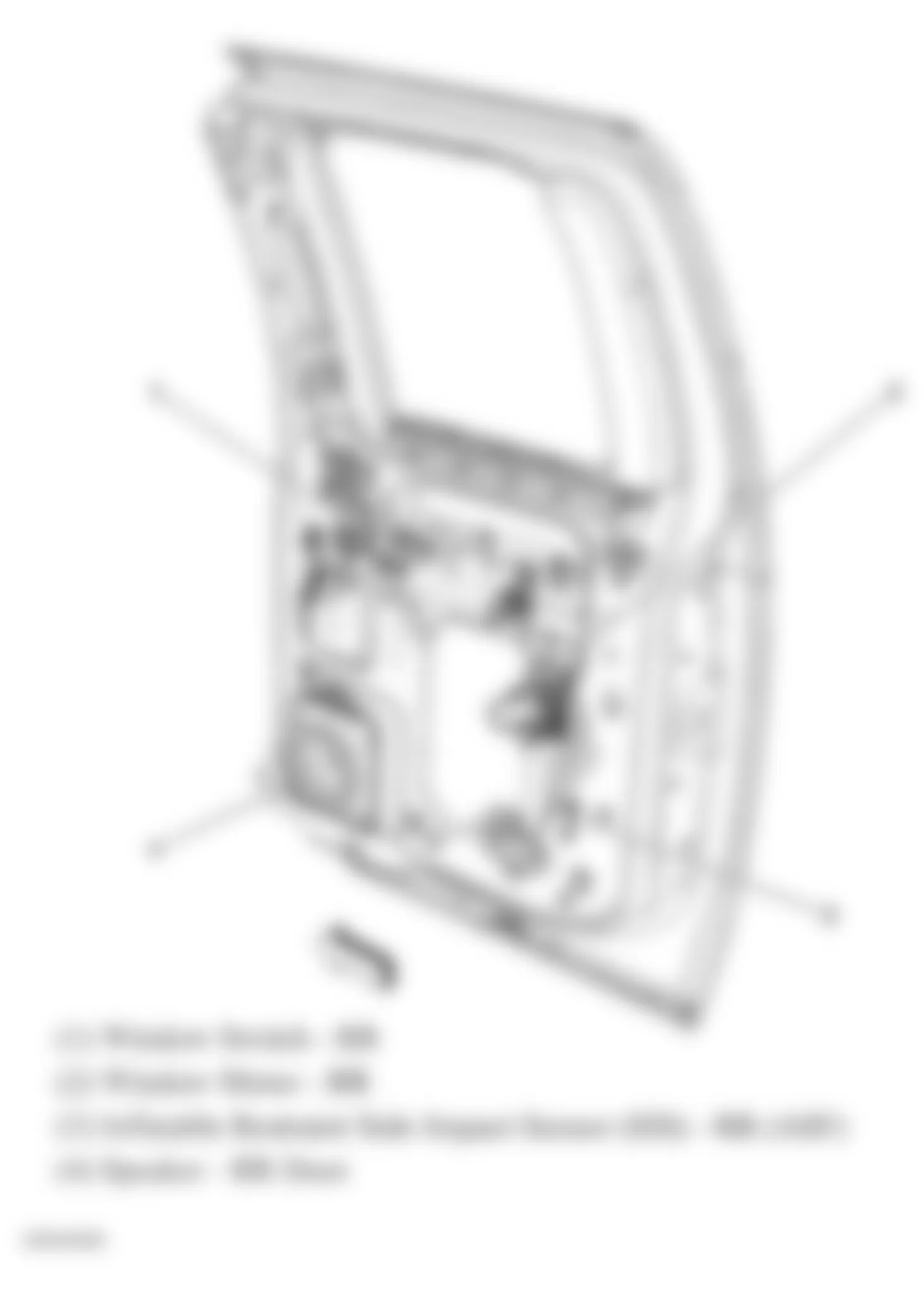 Chevrolet Silverado 1500 2008 - Component Locations -  Right Rear Door (Extended Cab)