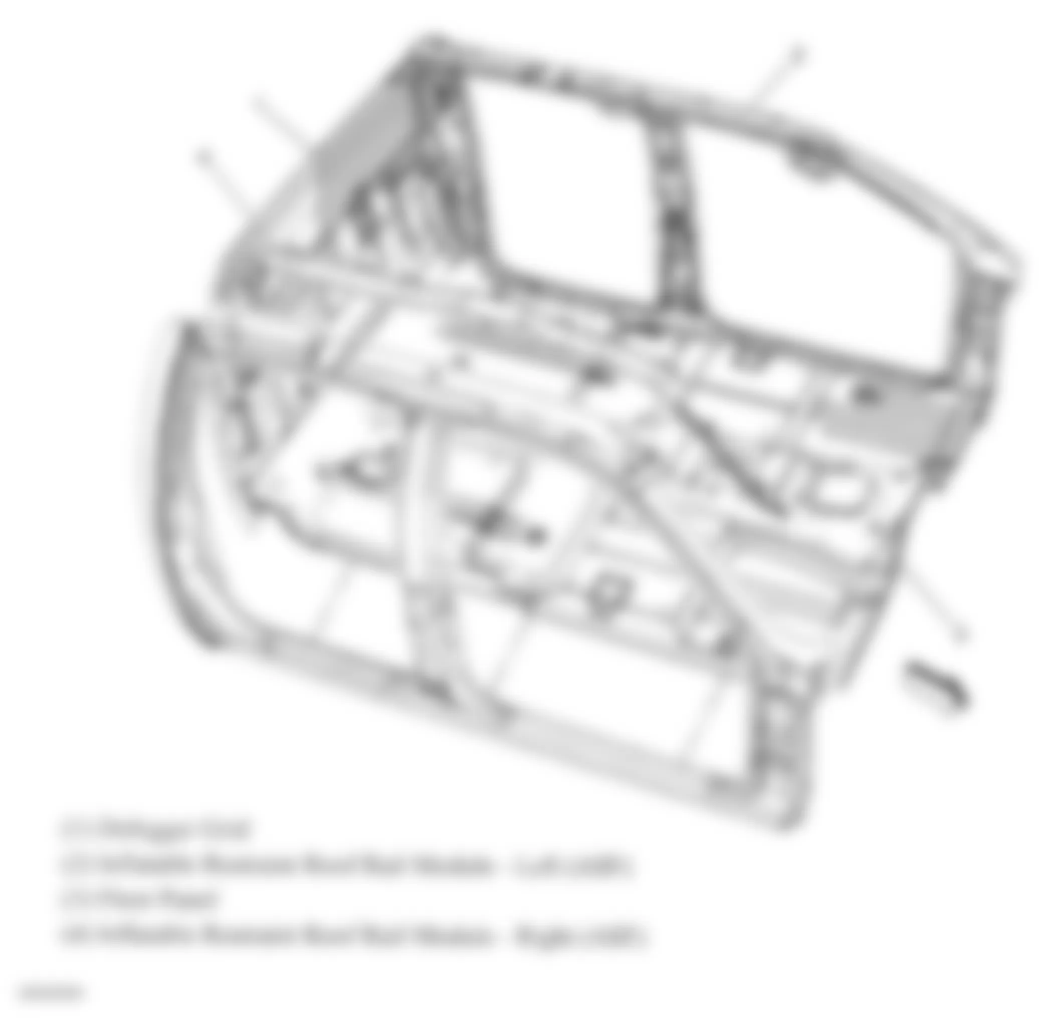Chevrolet Silverado 1500 2008 - Component Locations -  Roof Rail Air Bags (Extended Cab & Crew Cab)