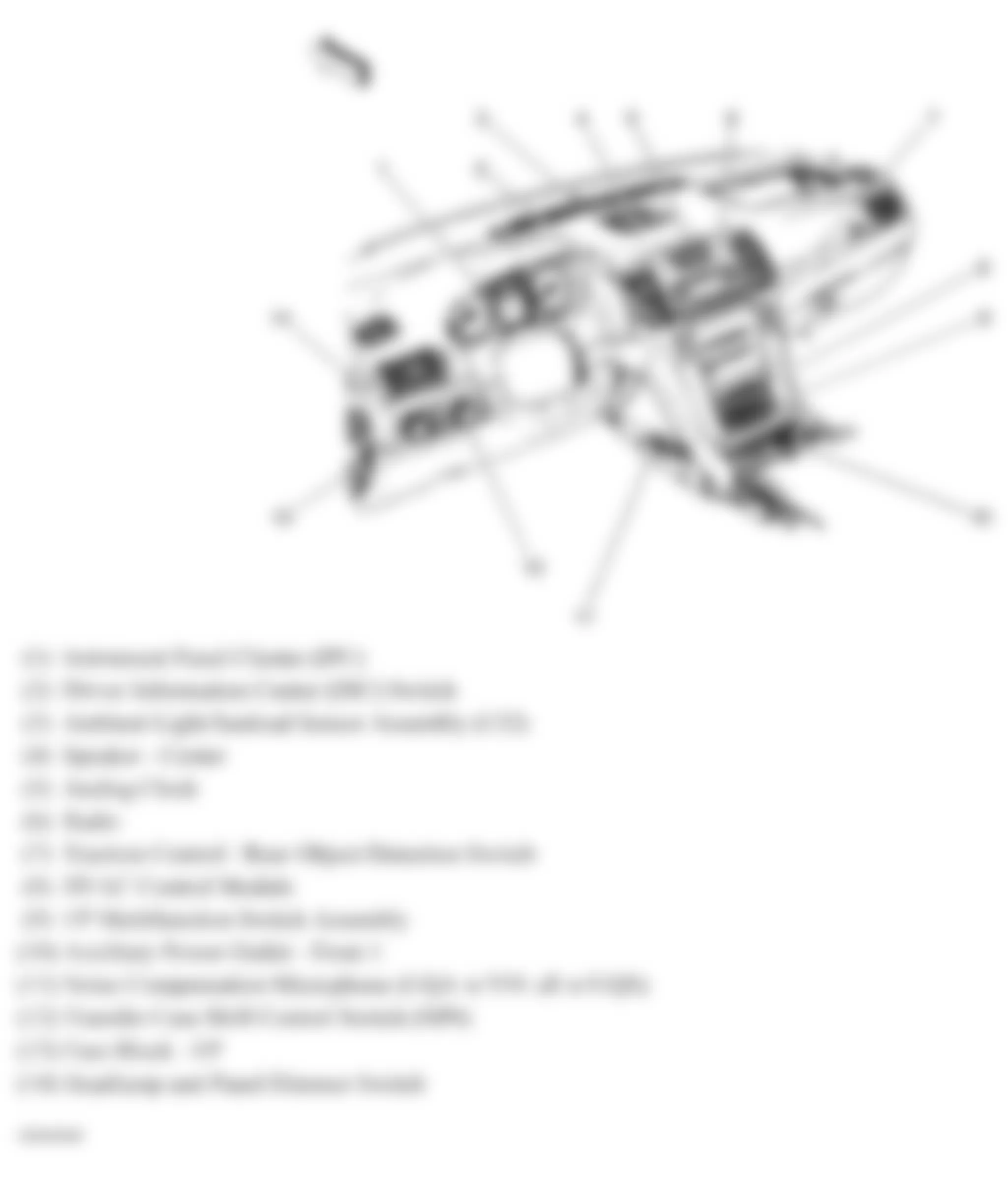 Chevrolet Suburban C1500 2008 - Component Locations -  Front Of Dash (Tahoe & Escalade)