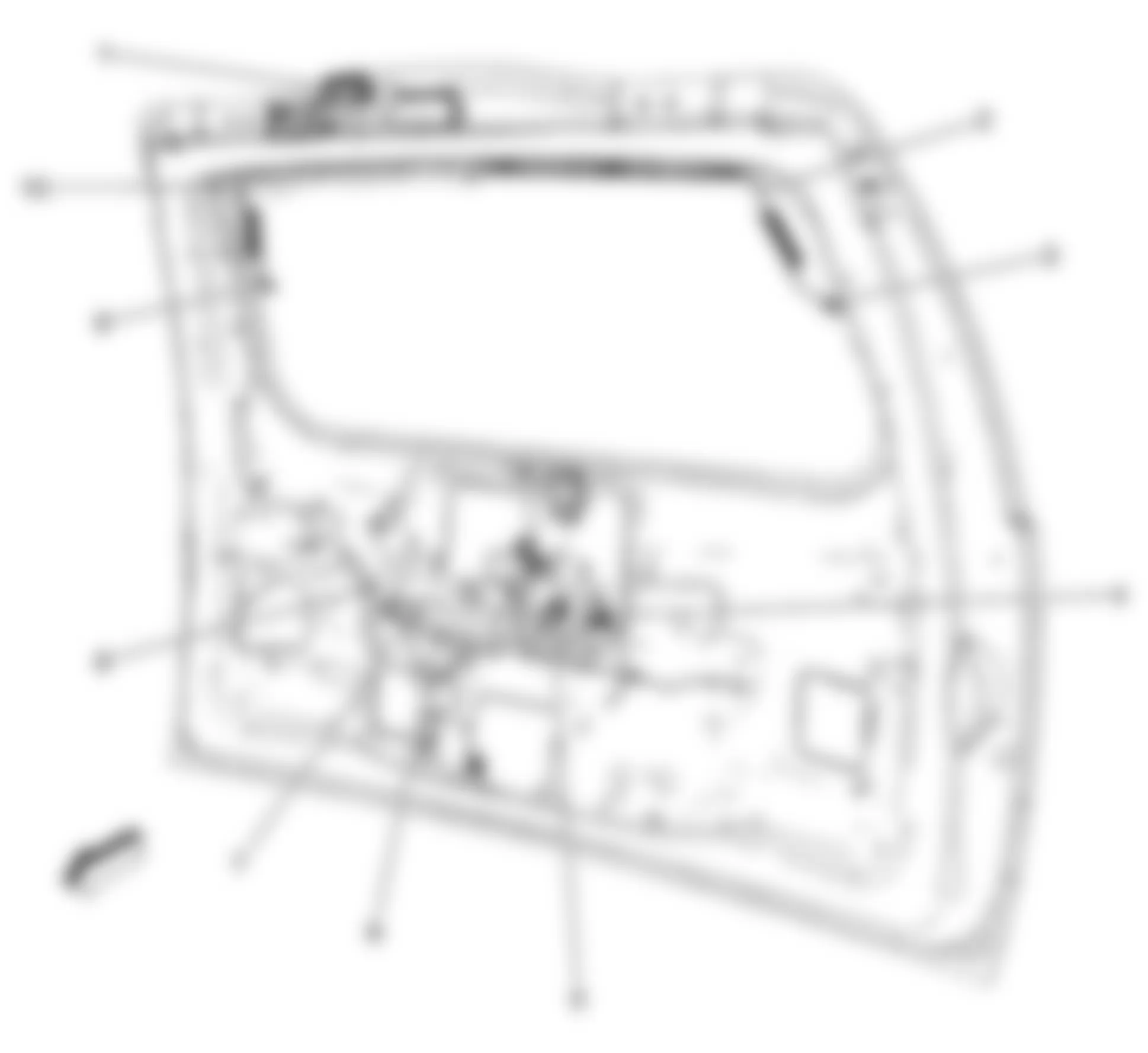 Chevrolet Suburban C2500 2008 - Component Locations -  Liftgate (One Piece Liftgate)