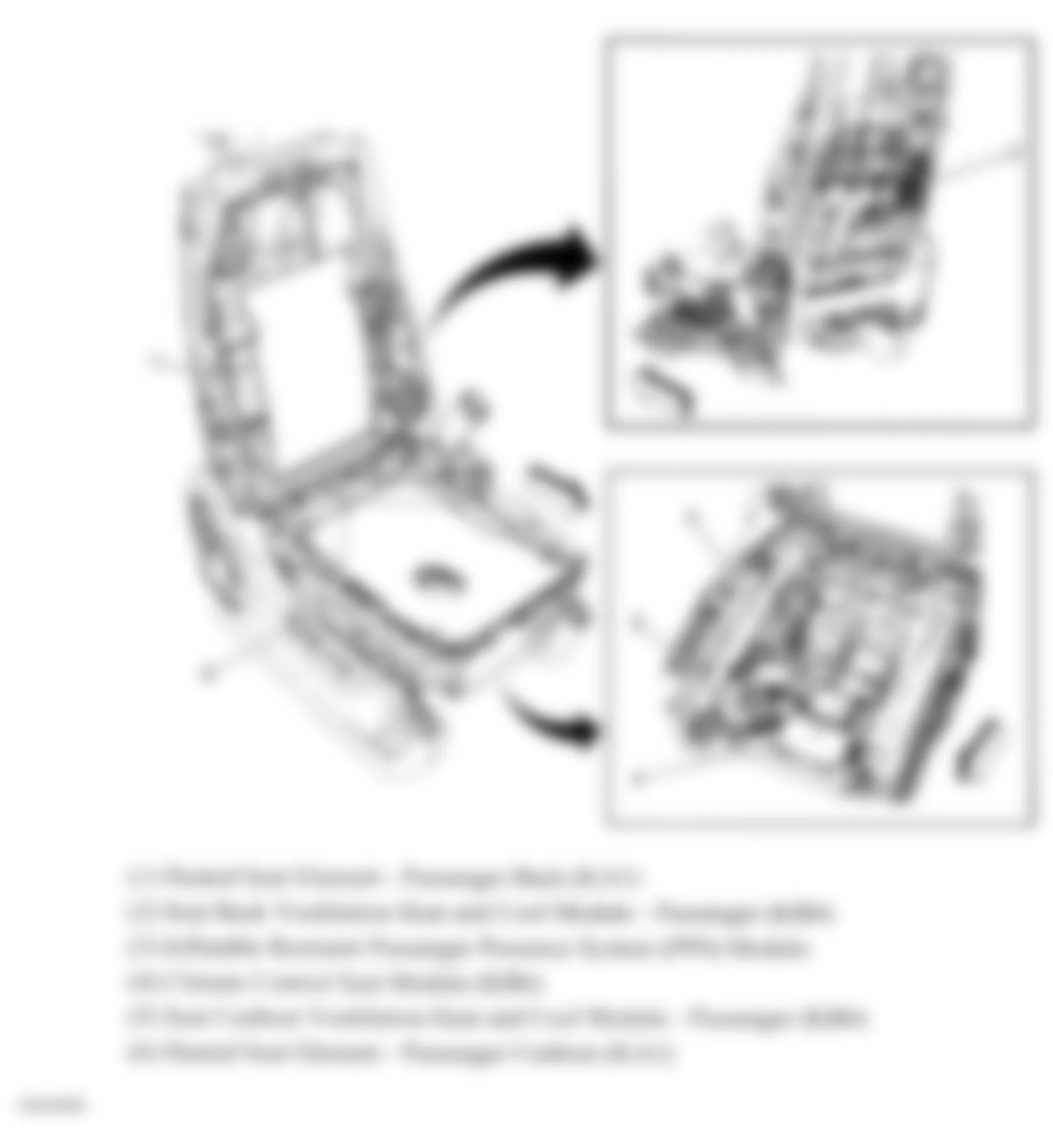 Chevrolet Suburban K1500 2008 - Component Locations - Front Passengers Seat