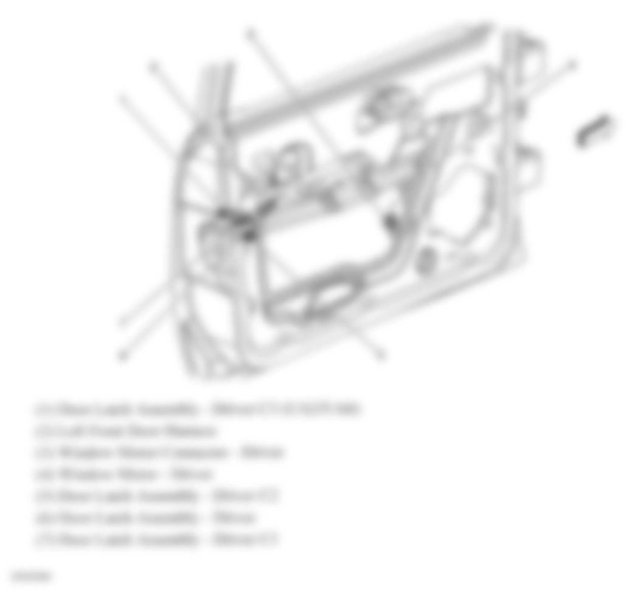 Chevrolet TrailBlazer 2008 - Component Locations -  Driver Door