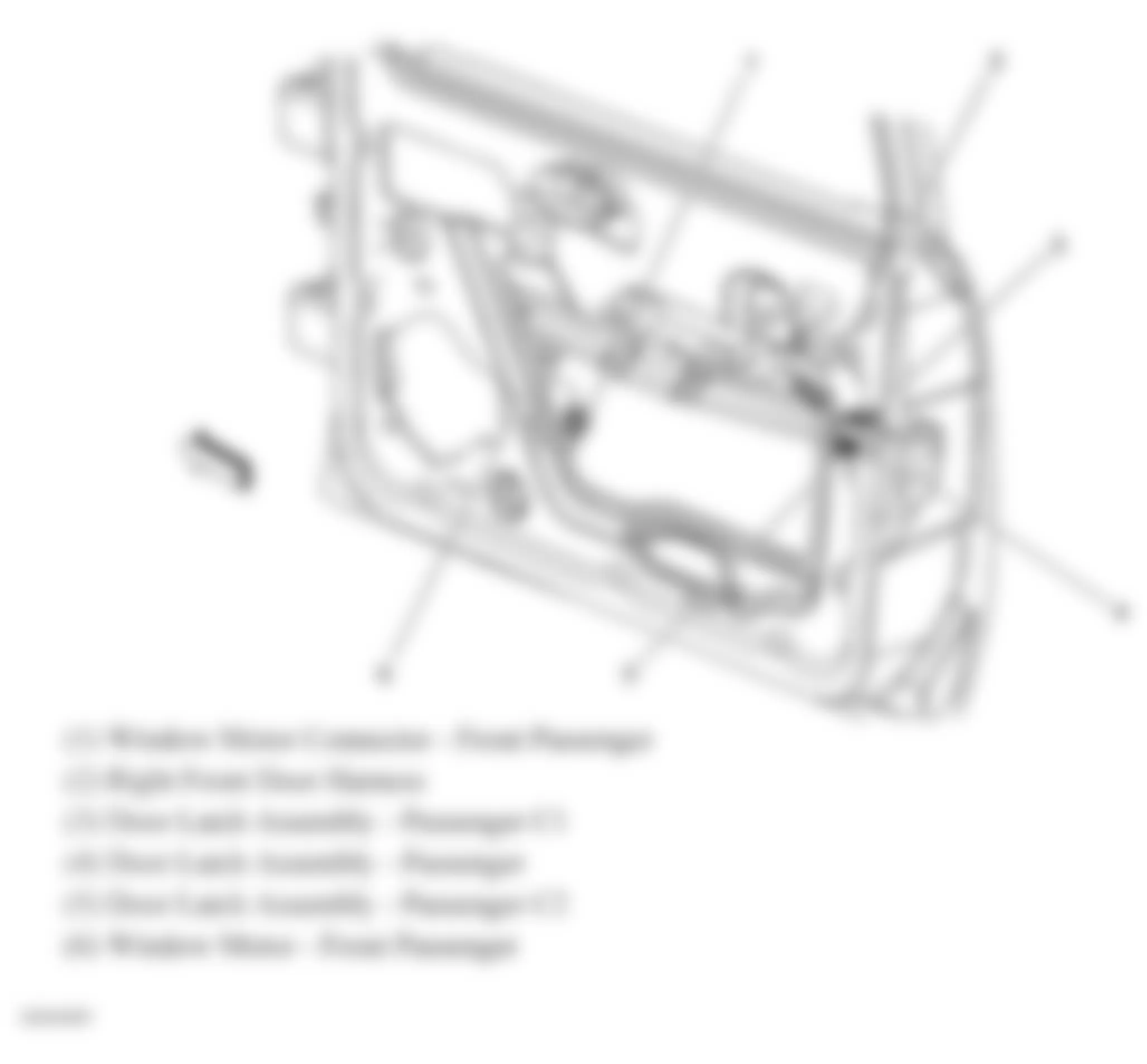 Chevrolet TrailBlazer 2008 - Component Locations -  Front Passenger Door