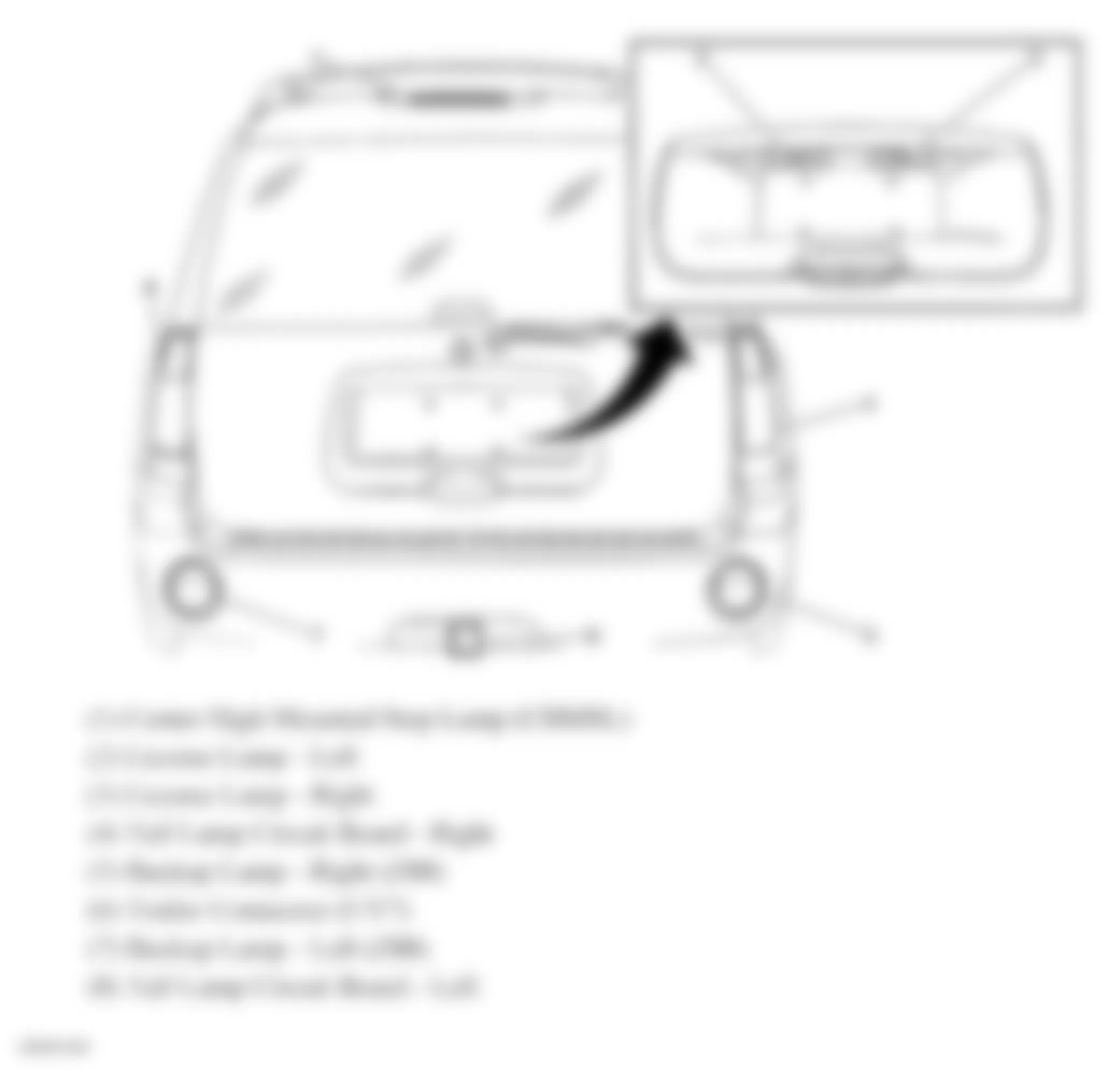 Chevrolet TrailBlazer 2008 - Component Locations -  Rear Of Vehicle