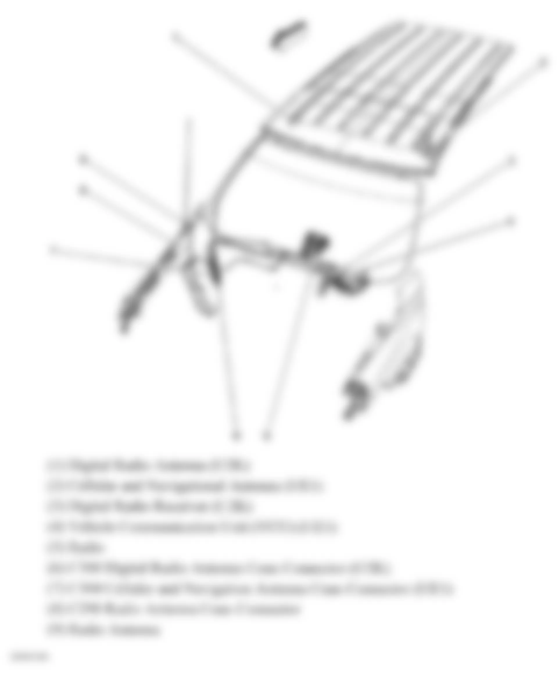 Chevrolet Uplander 2008 - Component Locations -  Antenna Components