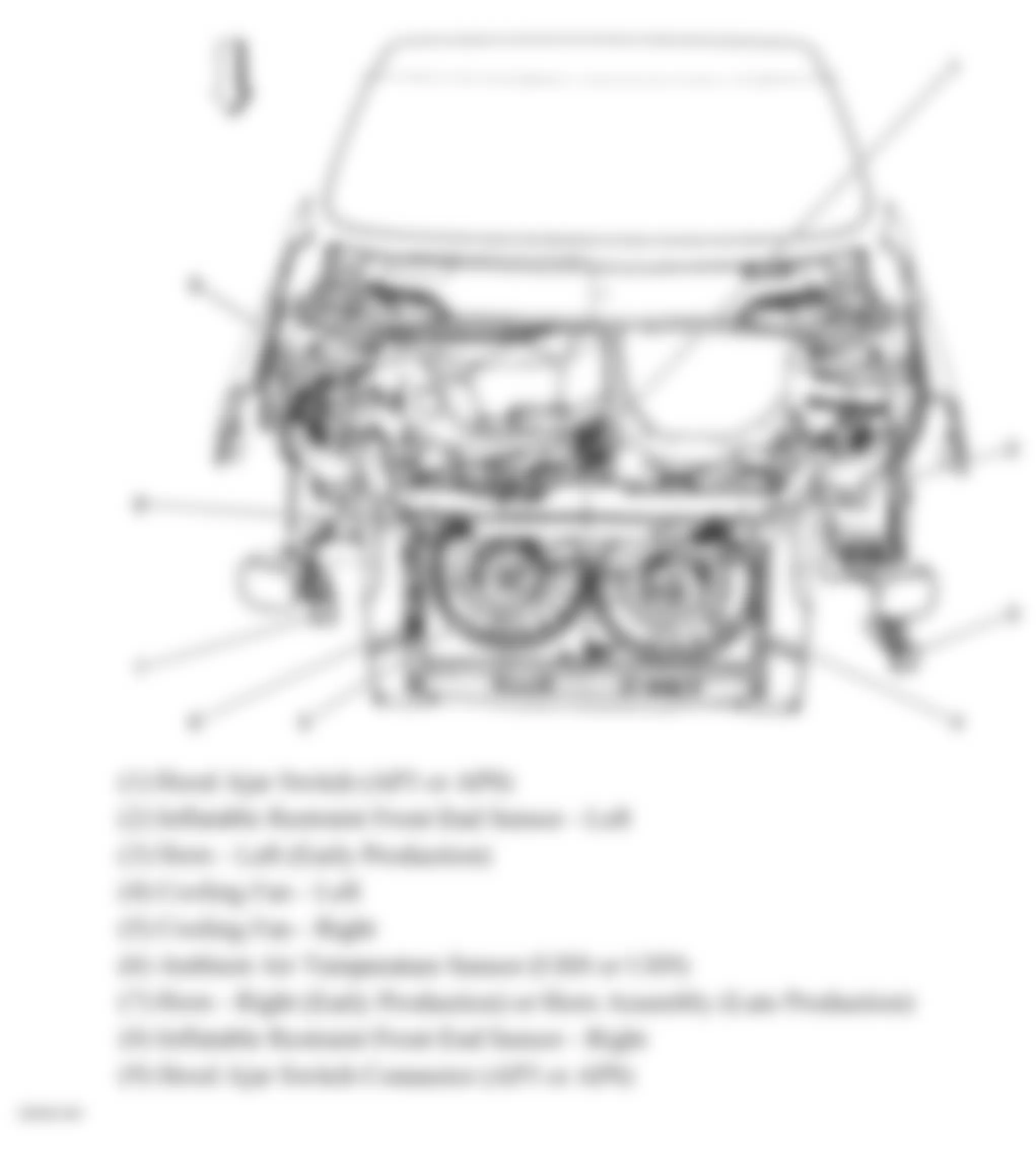 Chevrolet Uplander LS 2008 - Component Locations -  Front Of Engine Compartment Components
