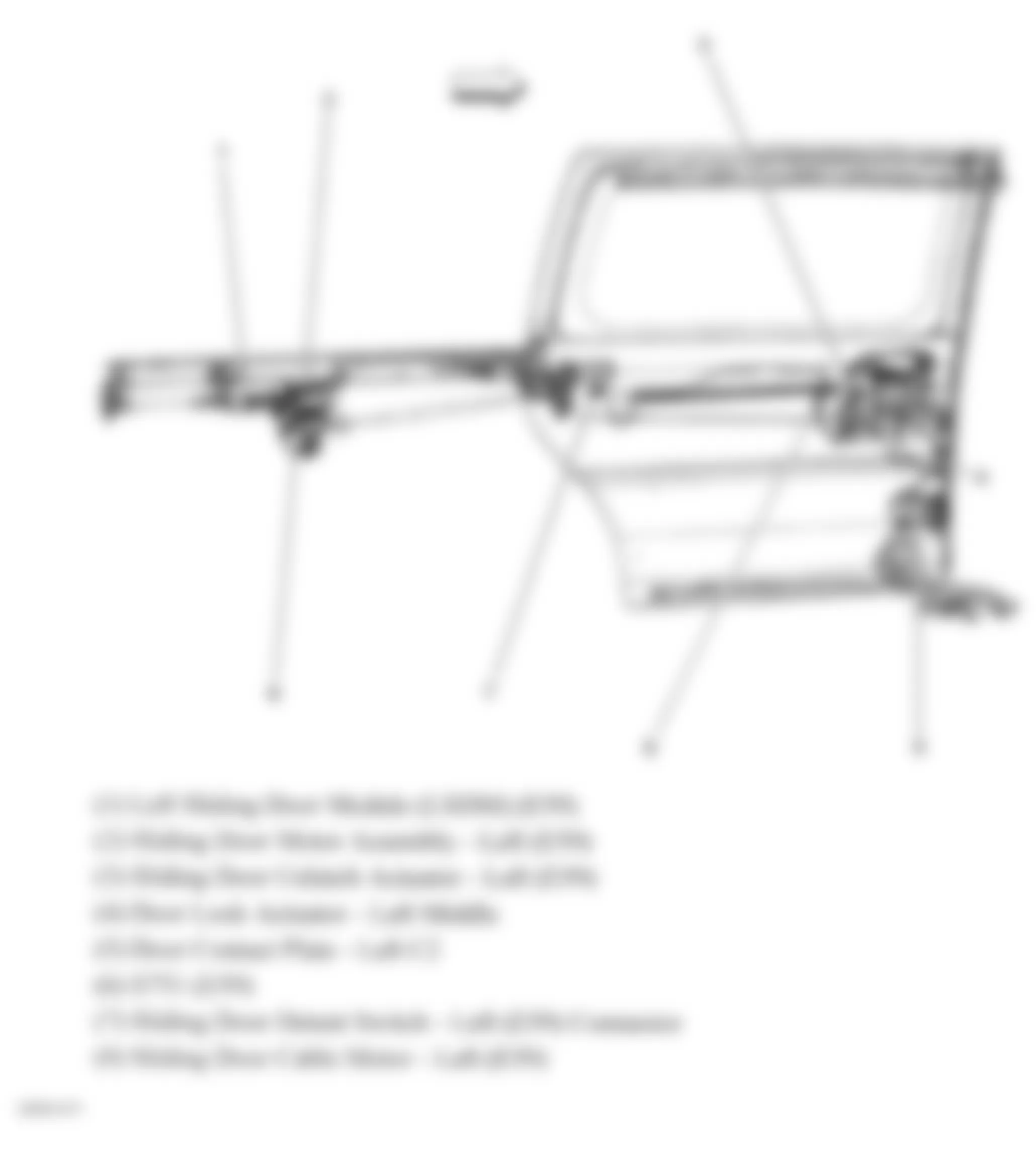 Chevrolet Uplander LS 2008 - Component Locations -  Left Sliding Door