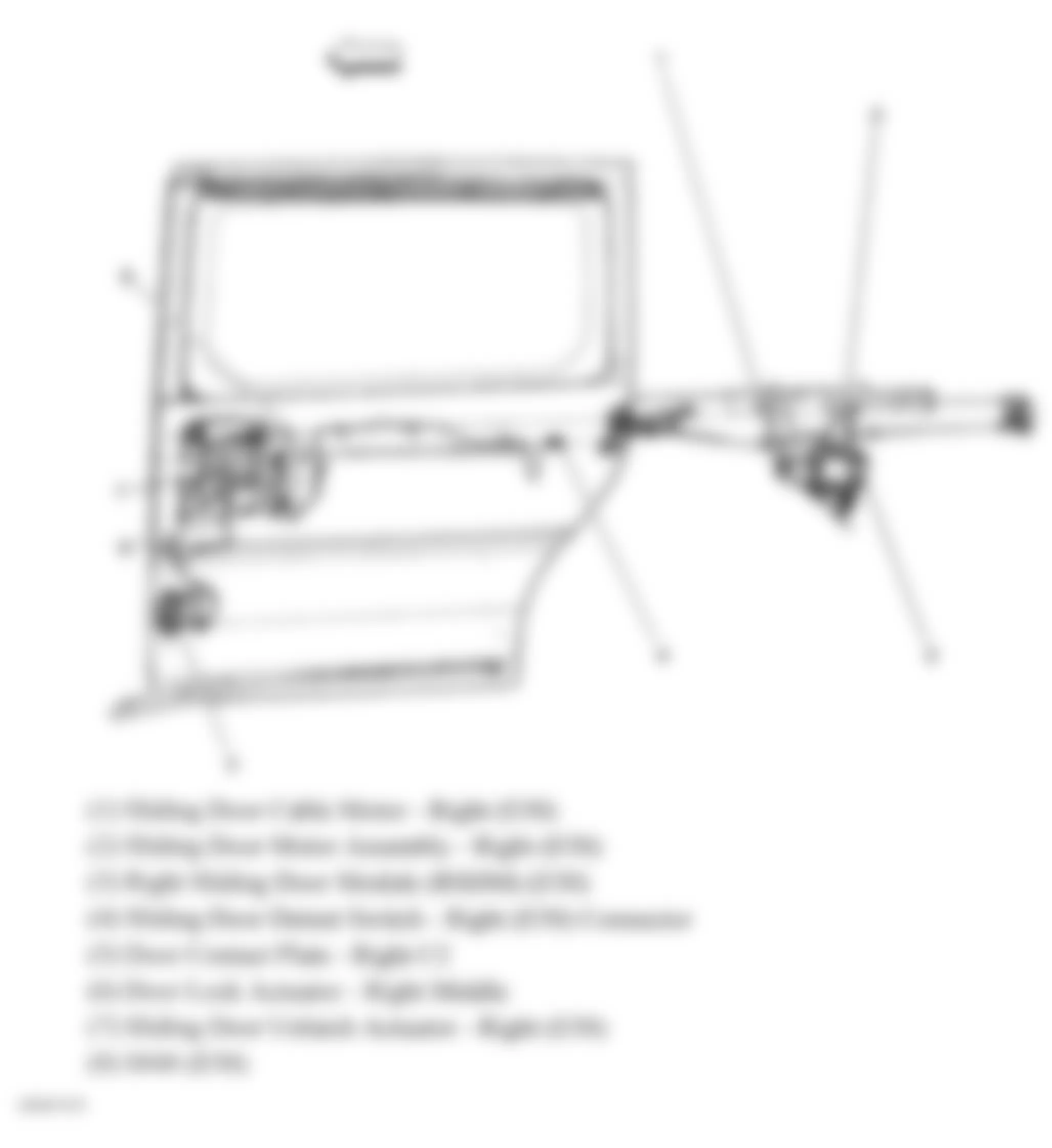 Chevrolet Uplander LS 2008 - Component Locations -  Right Sliding Door