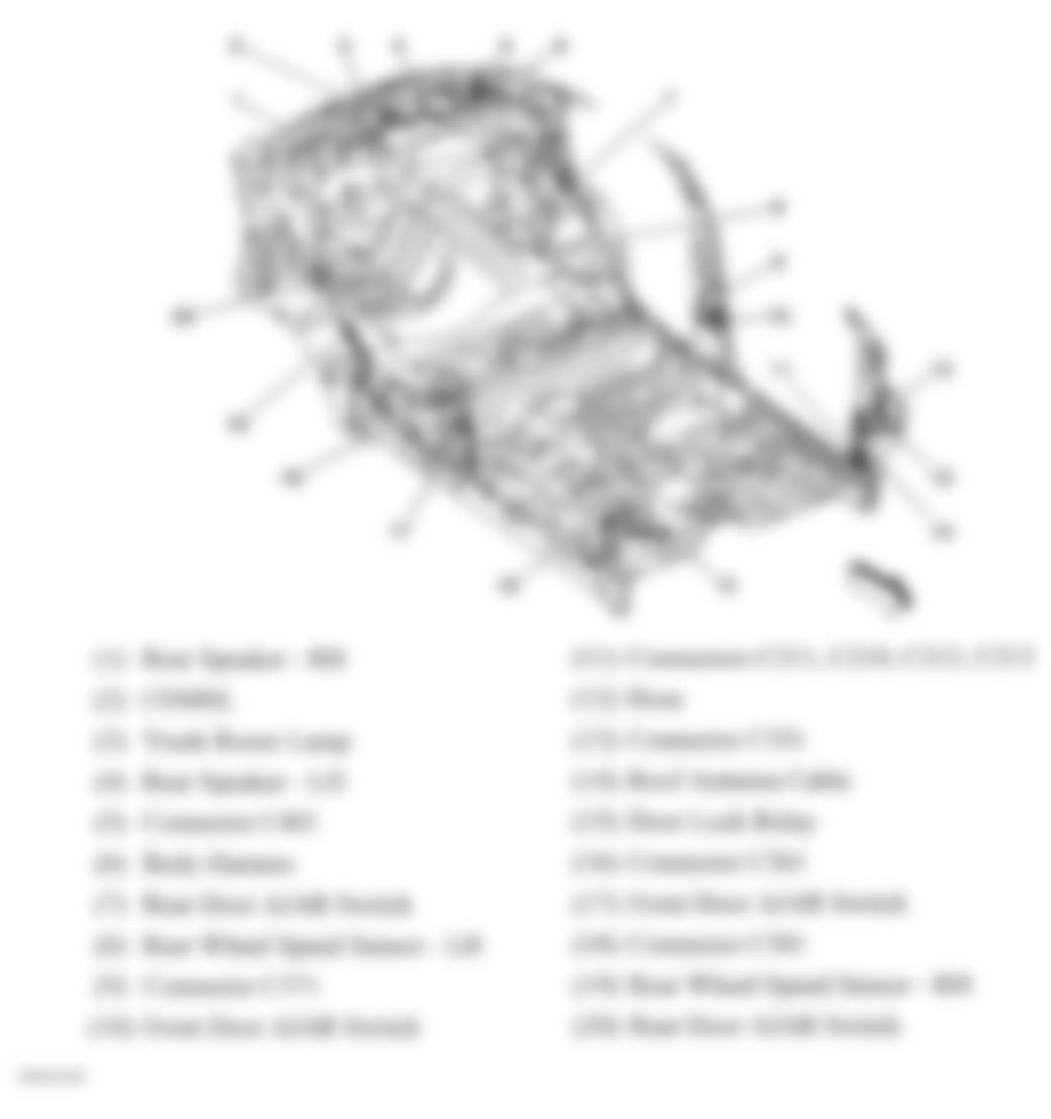 Chevrolet Aveo LT 2009 - Component Locations -  Floor View