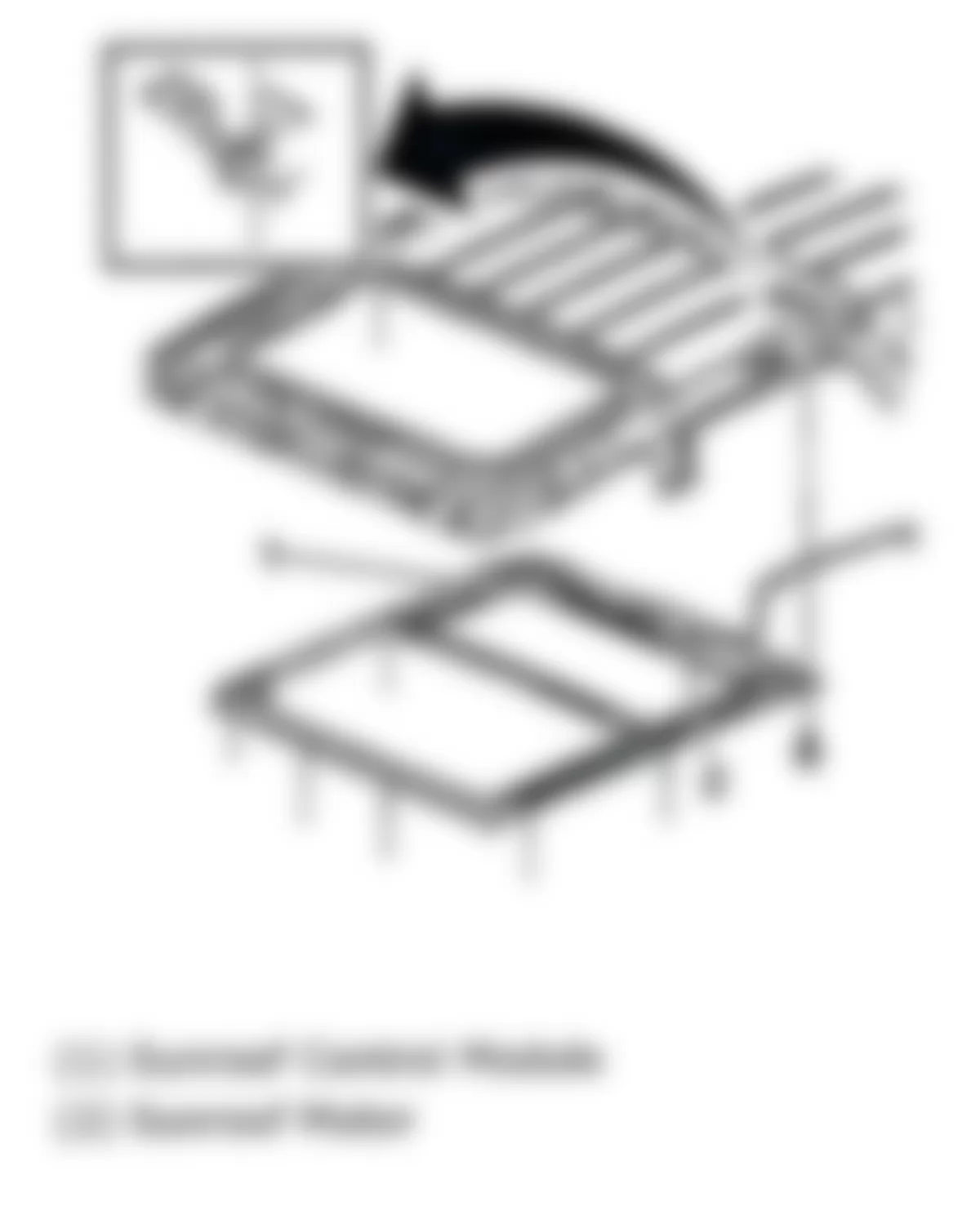 Chevrolet Equinox LS 2009 - Component Locations -  Sunroof Components