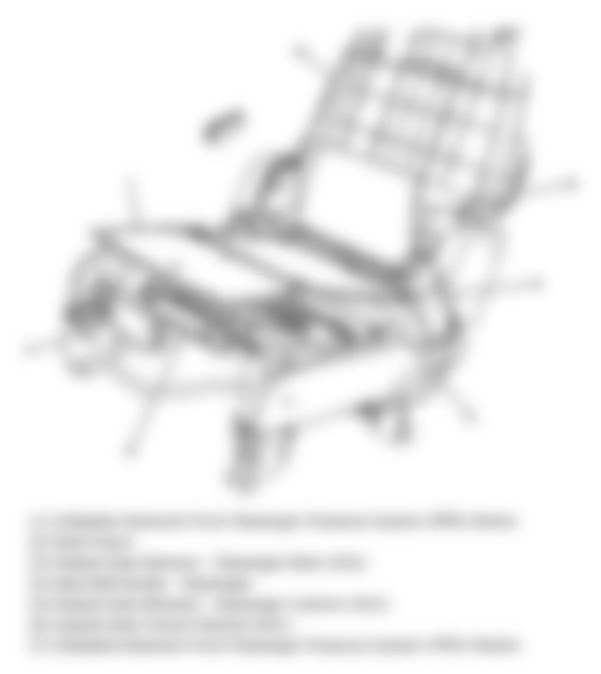 Chevrolet Equinox LT 2009 - Component Locations -  Passenger Seat (Manual)