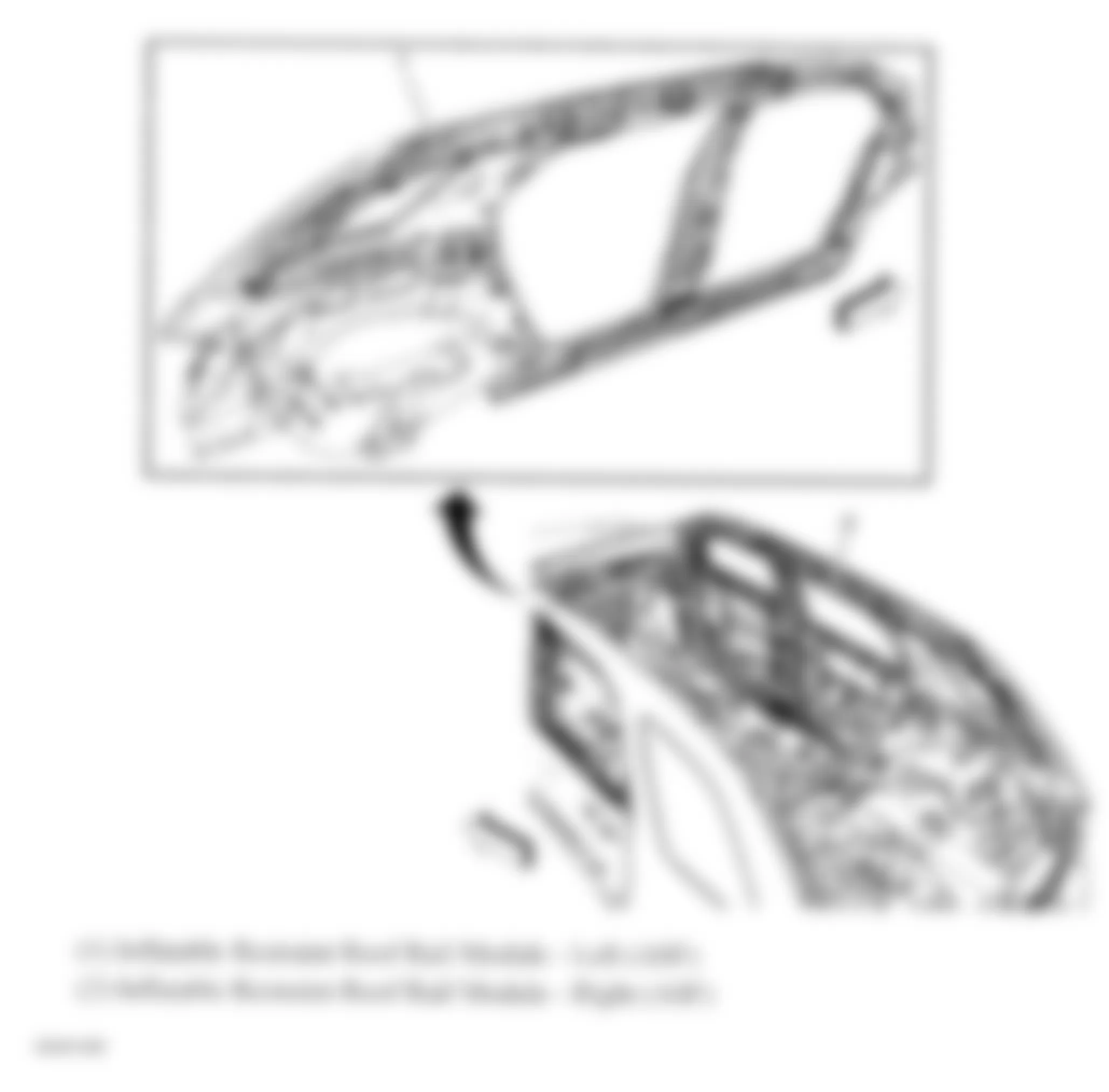 Chevrolet Equinox LT 2009 - Component Locations -  Roof Rail Air Bags